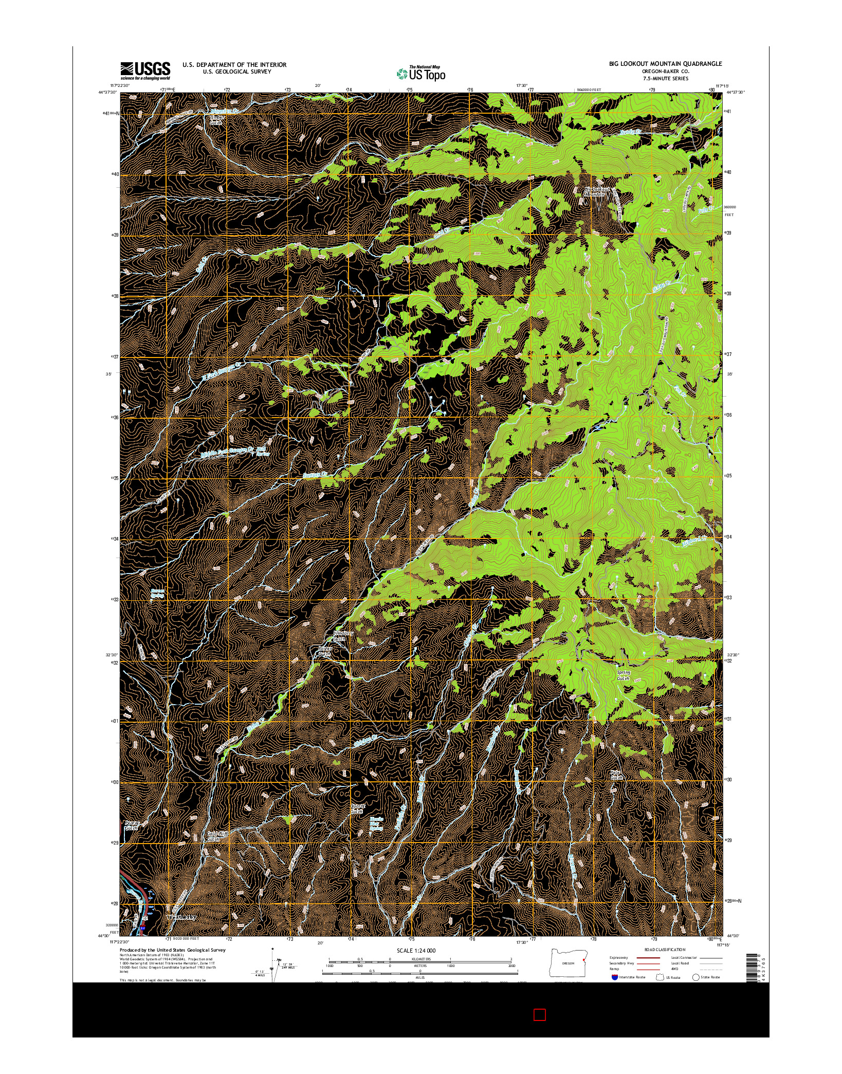 USGS US TOPO 7.5-MINUTE MAP FOR BIG LOOKOUT MOUNTAIN, OR 2017