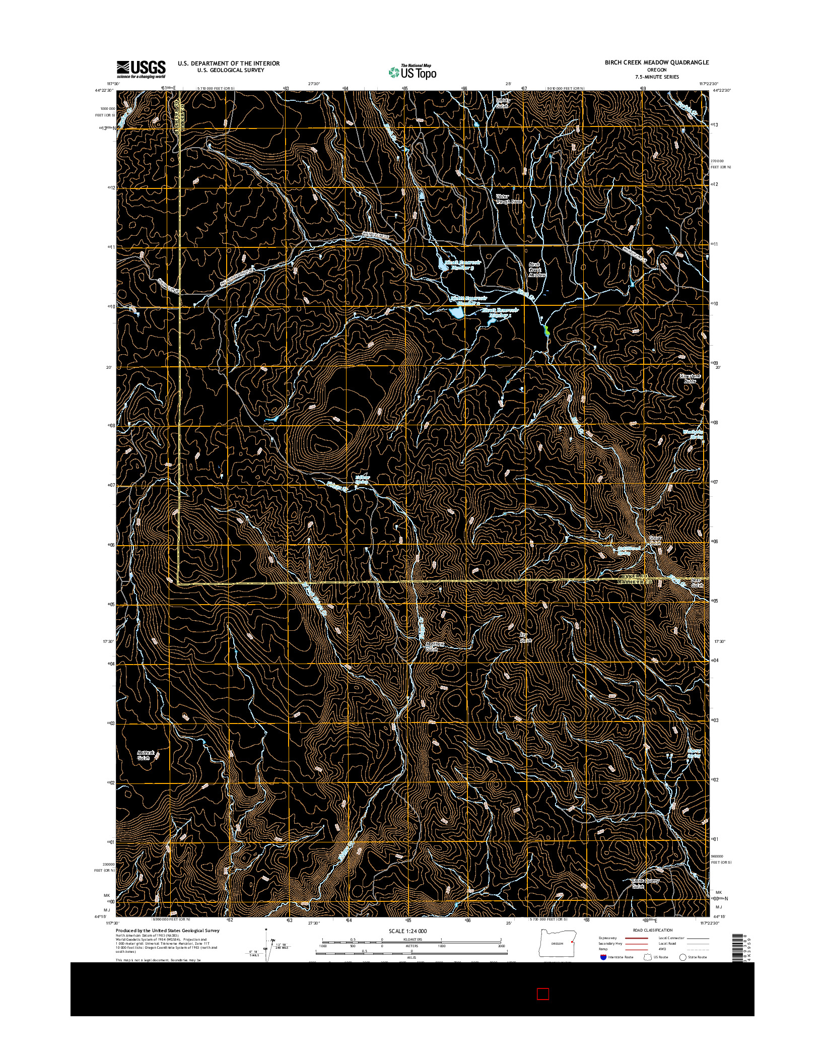 USGS US TOPO 7.5-MINUTE MAP FOR BIRCH CREEK MEADOW, OR 2017