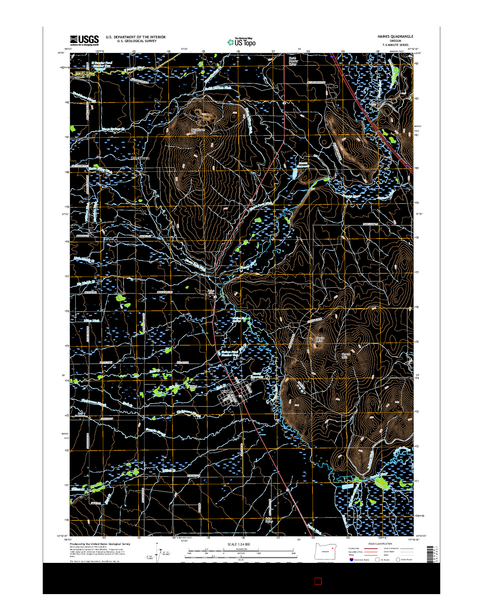 USGS US TOPO 7.5-MINUTE MAP FOR HAINES, OR 2017