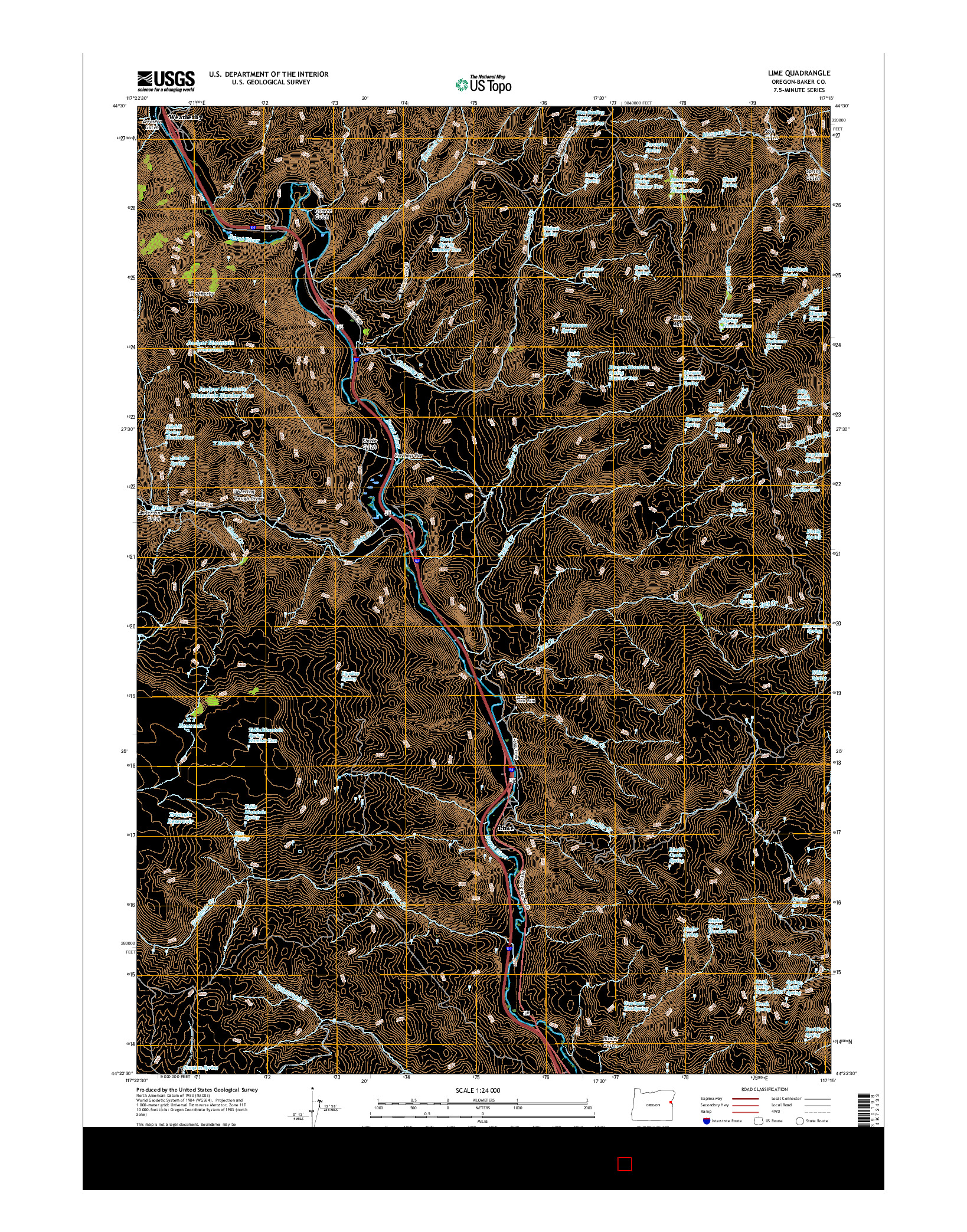 USGS US TOPO 7.5-MINUTE MAP FOR LIME, OR 2017