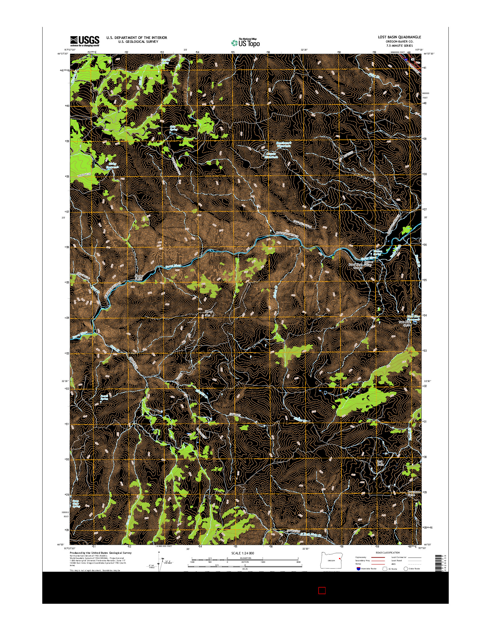 USGS US TOPO 7.5-MINUTE MAP FOR LOST BASIN, OR 2017