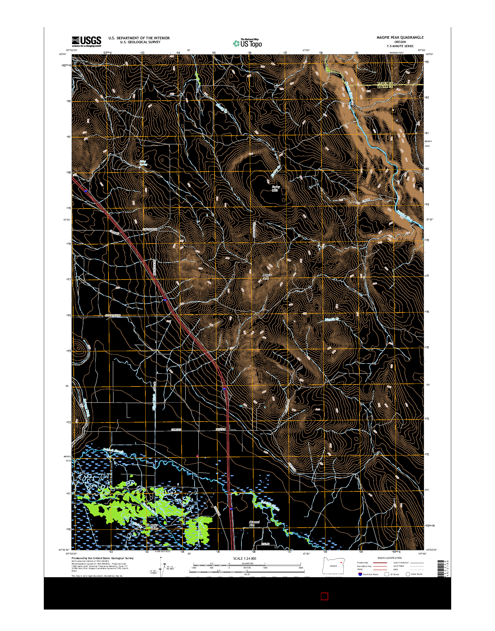 USGS US TOPO 7.5-MINUTE MAP FOR MAGPIE PEAK, OR 2017