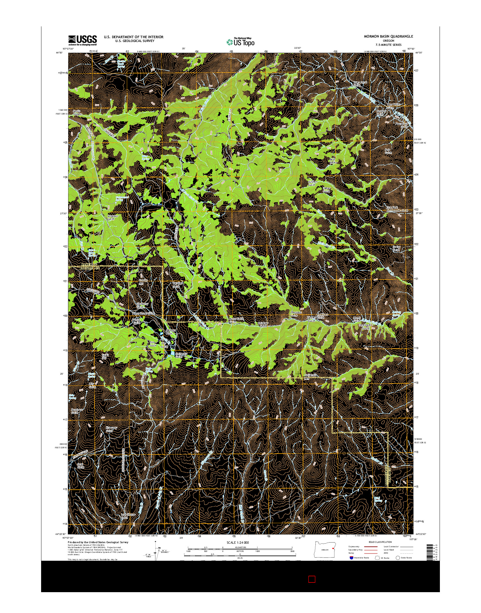 USGS US TOPO 7.5-MINUTE MAP FOR MORMON BASIN, OR 2017