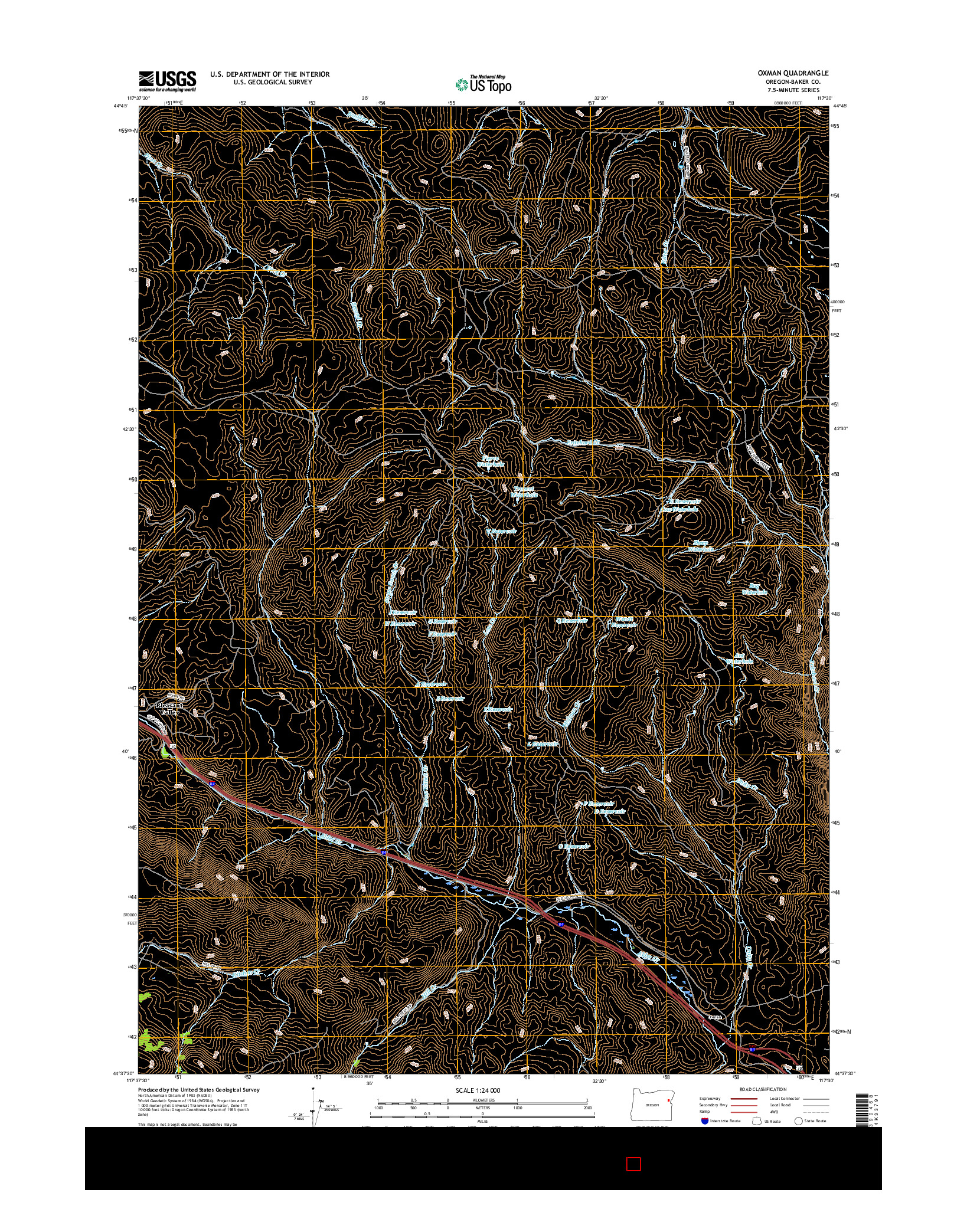 USGS US TOPO 7.5-MINUTE MAP FOR OXMAN, OR 2017