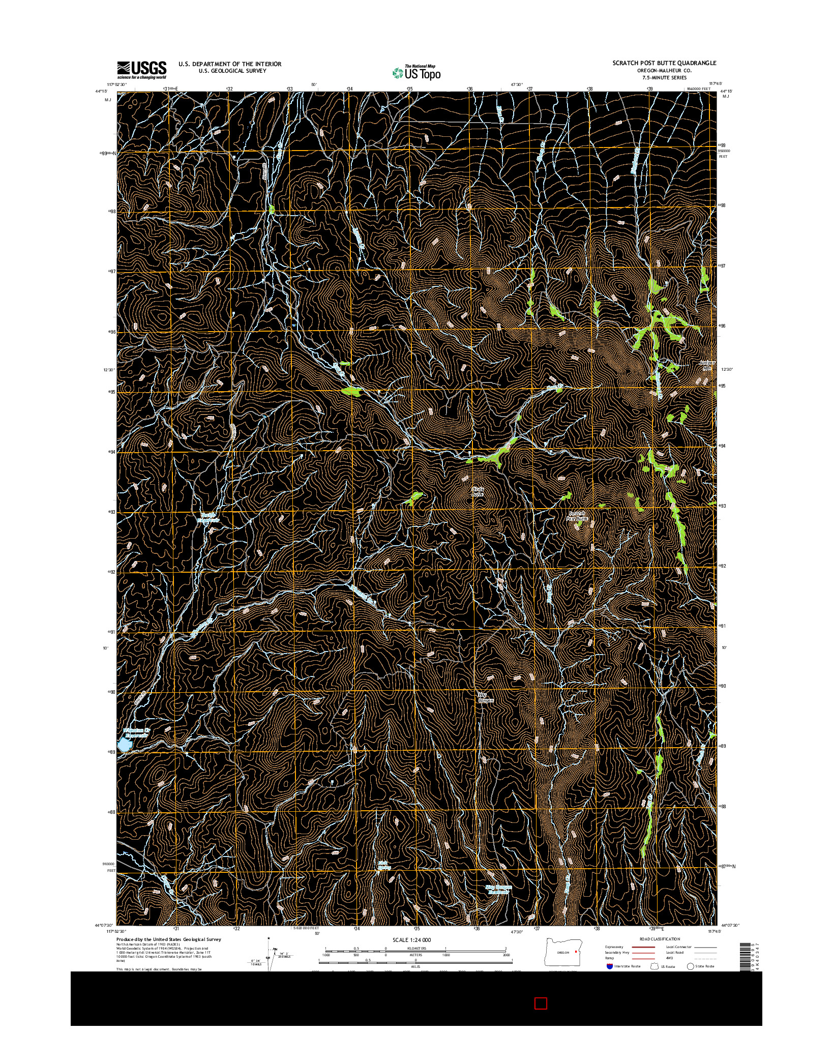 USGS US TOPO 7.5-MINUTE MAP FOR SCRATCH POST BUTTE, OR 2017