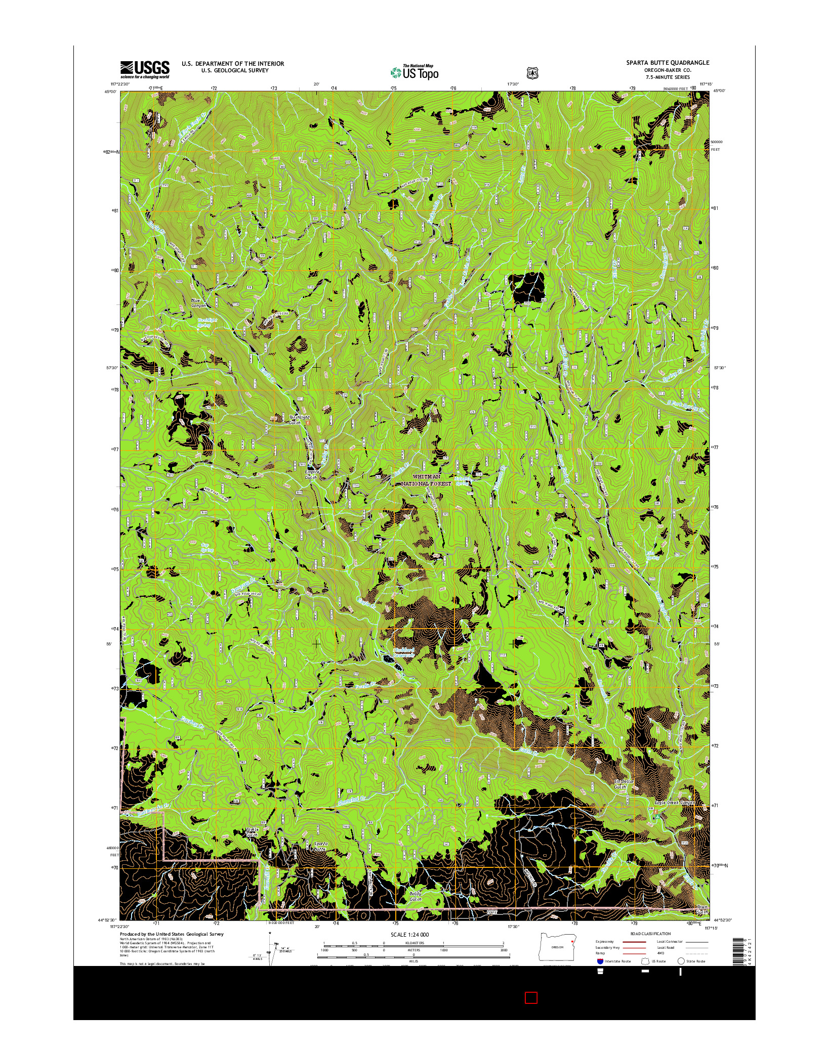USGS US TOPO 7.5-MINUTE MAP FOR SPARTA BUTTE, OR 2017