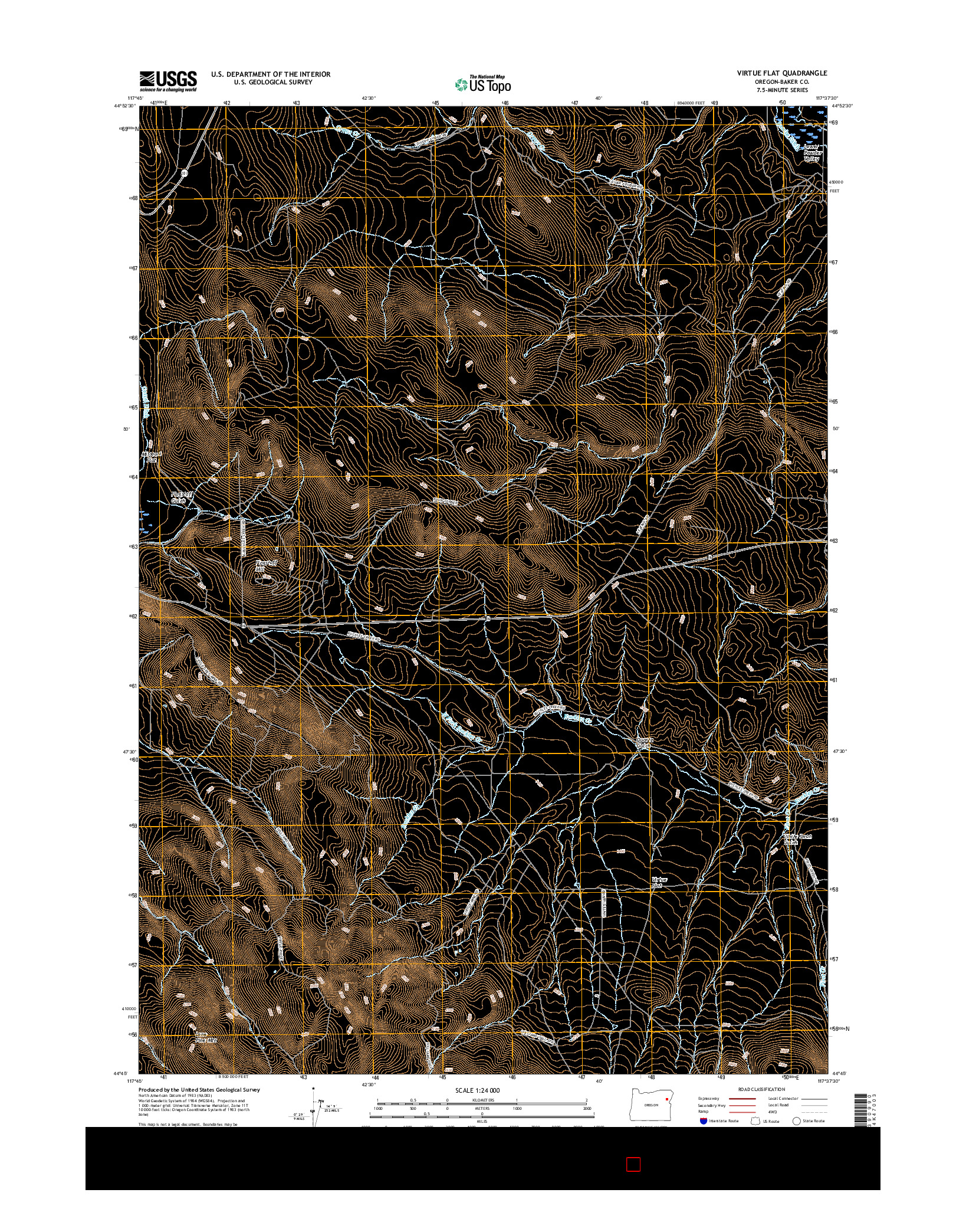 USGS US TOPO 7.5-MINUTE MAP FOR VIRTUE FLAT, OR 2017