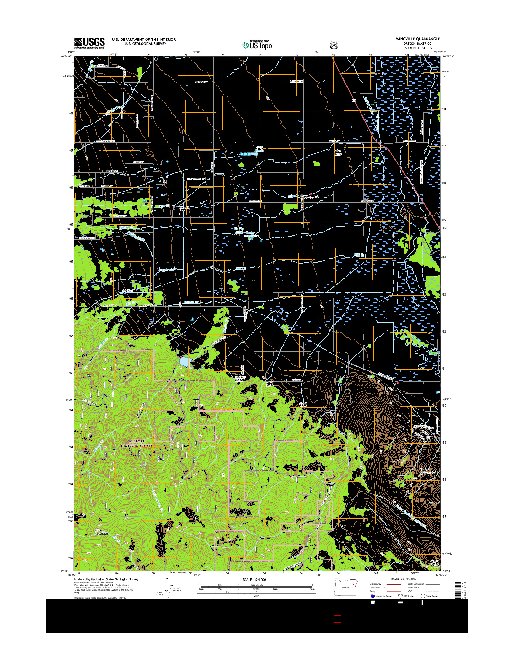 USGS US TOPO 7.5-MINUTE MAP FOR WINGVILLE, OR 2017