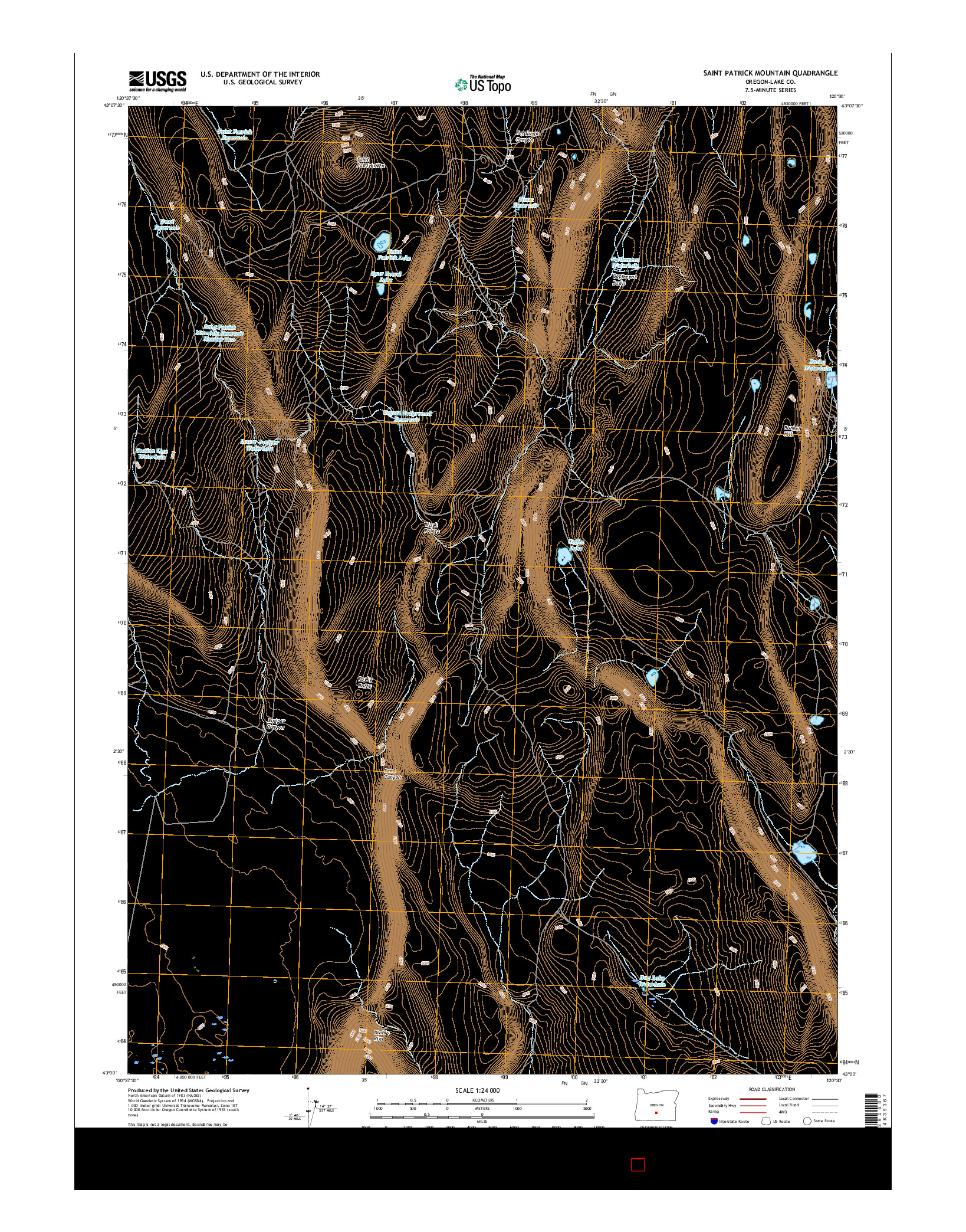 USGS US TOPO 7.5-MINUTE MAP FOR SAINT PATRICK MOUNTAIN, OR 2017