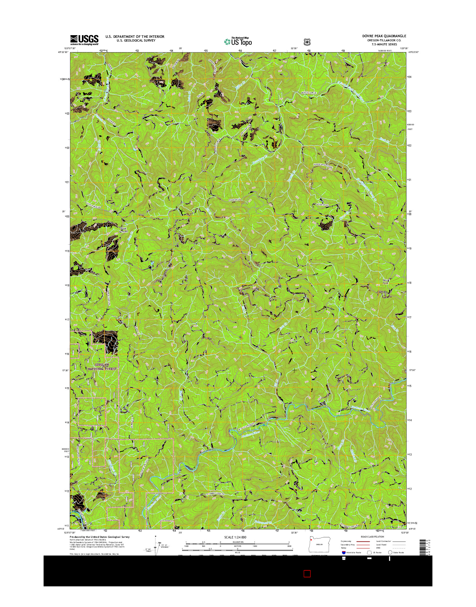 USGS US TOPO 7.5-MINUTE MAP FOR DOVRE PEAK, OR 2017