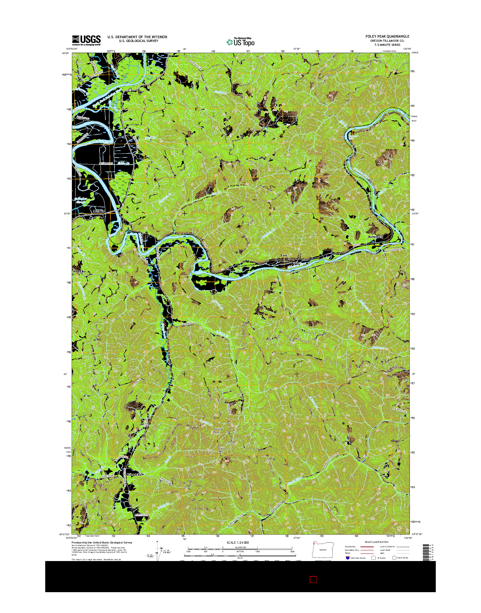 USGS US TOPO 7.5-MINUTE MAP FOR FOLEY PEAK, OR 2017