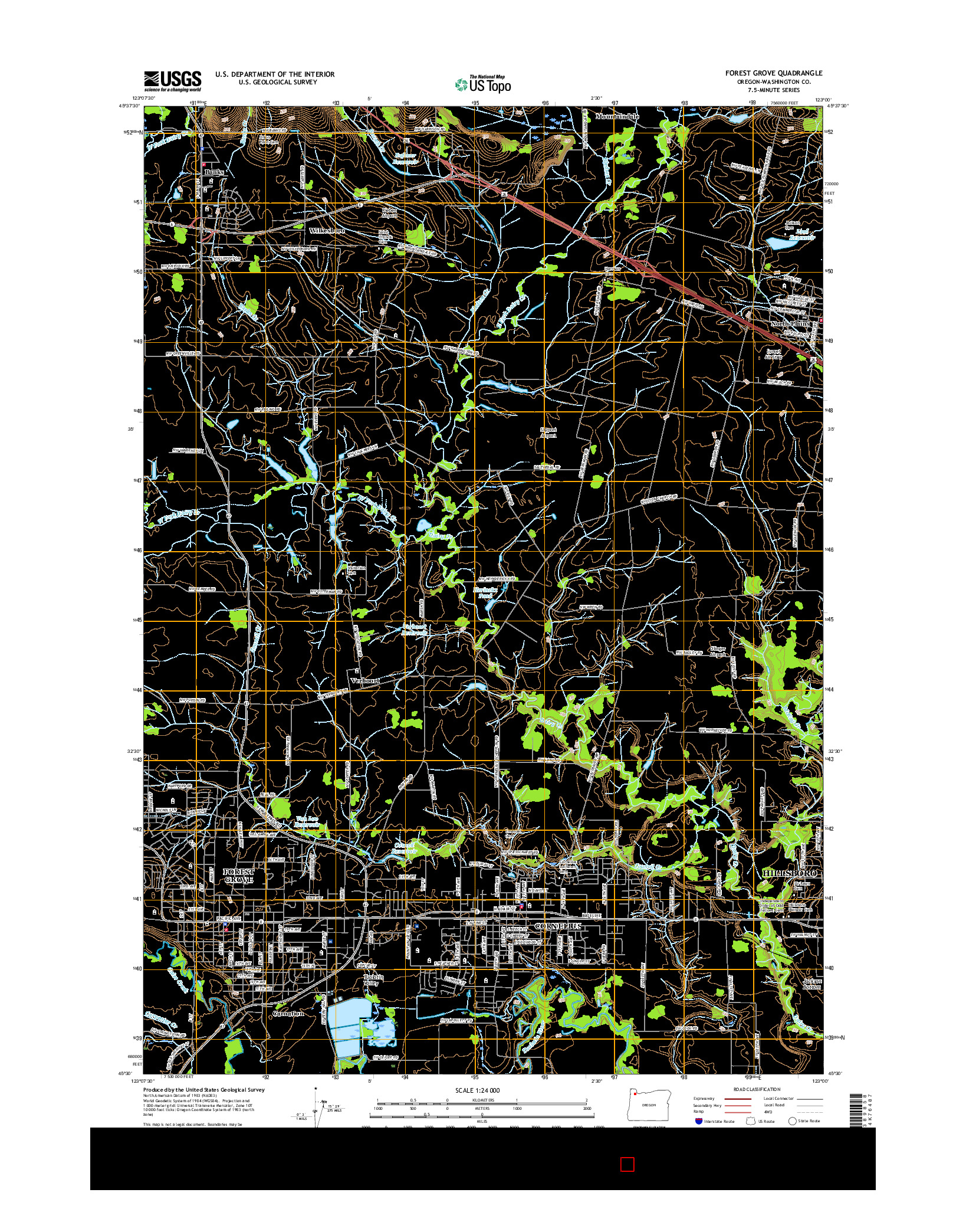 USGS US TOPO 7.5-MINUTE MAP FOR FOREST GROVE, OR 2017