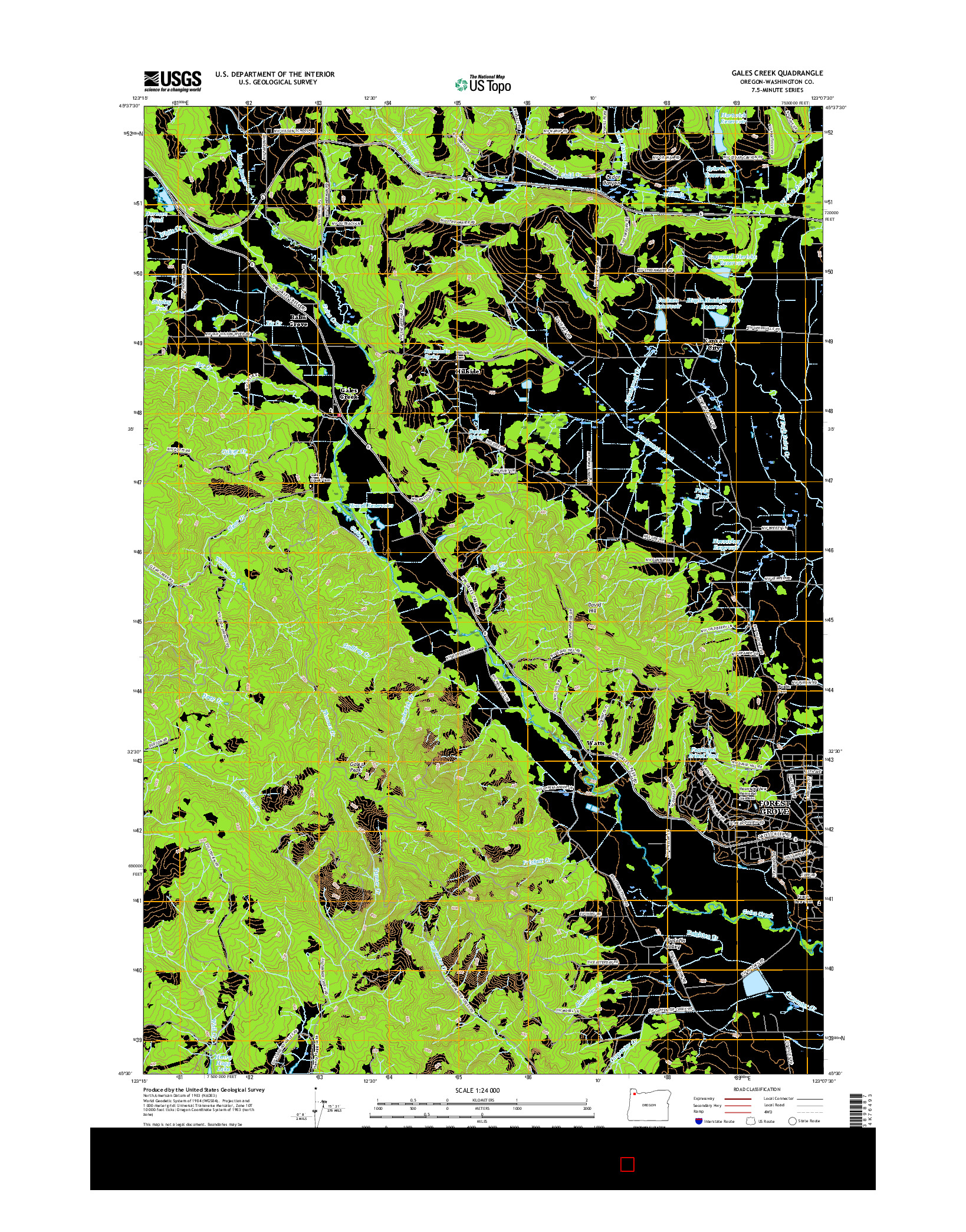 USGS US TOPO 7.5-MINUTE MAP FOR GALES CREEK, OR 2017