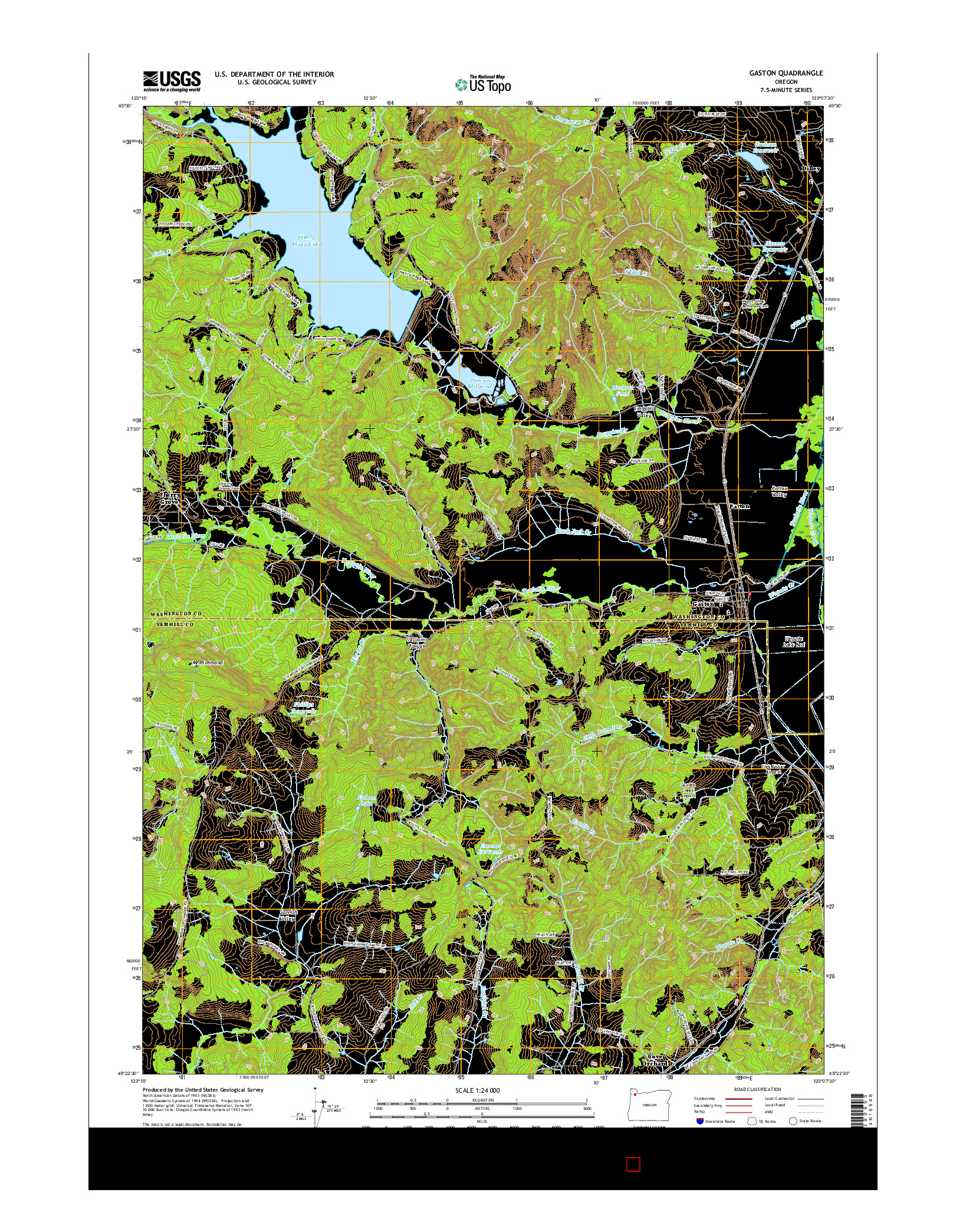 USGS US TOPO 7.5-MINUTE MAP FOR GASTON, OR 2017