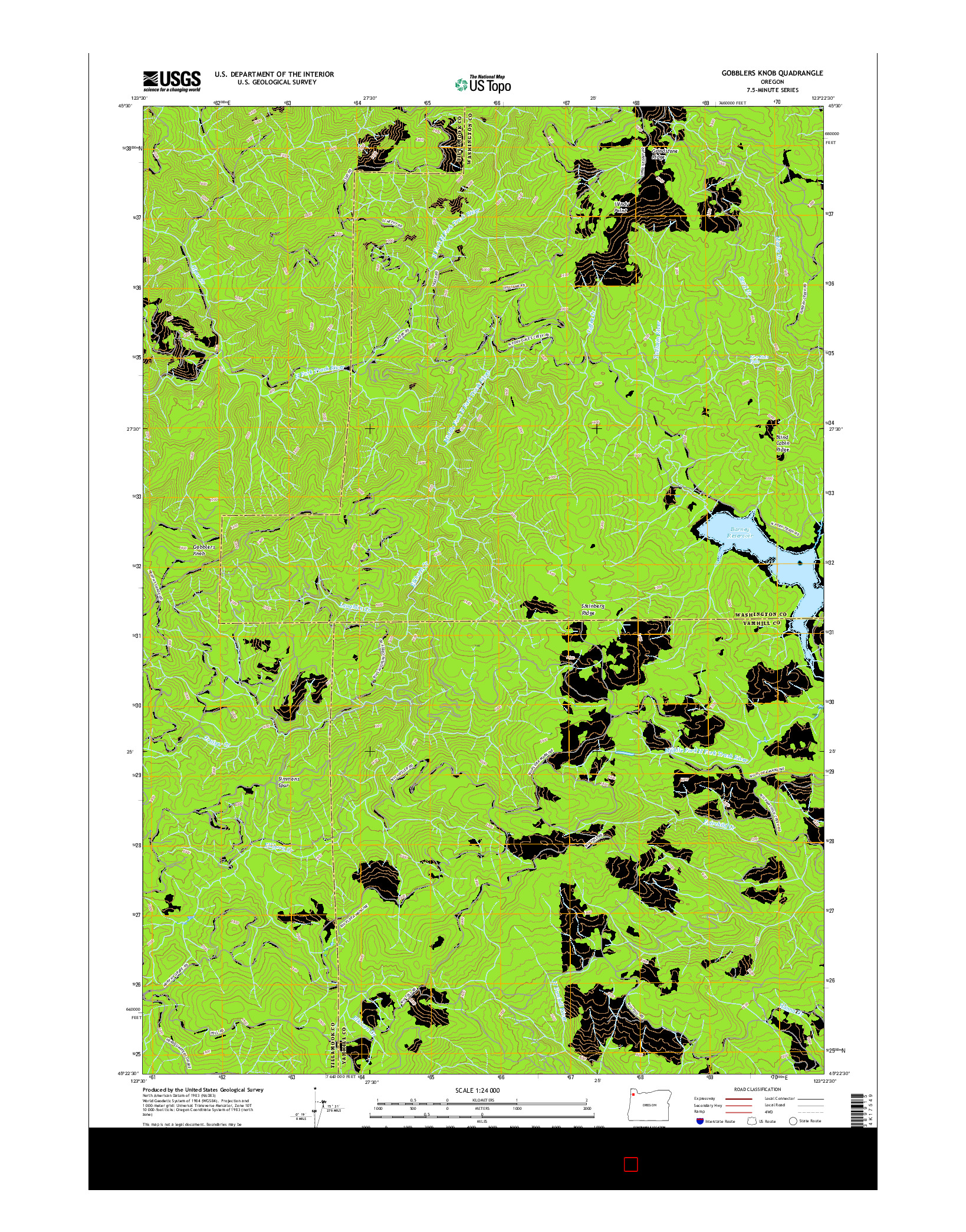 USGS US TOPO 7.5-MINUTE MAP FOR GOBBLERS KNOB, OR 2017