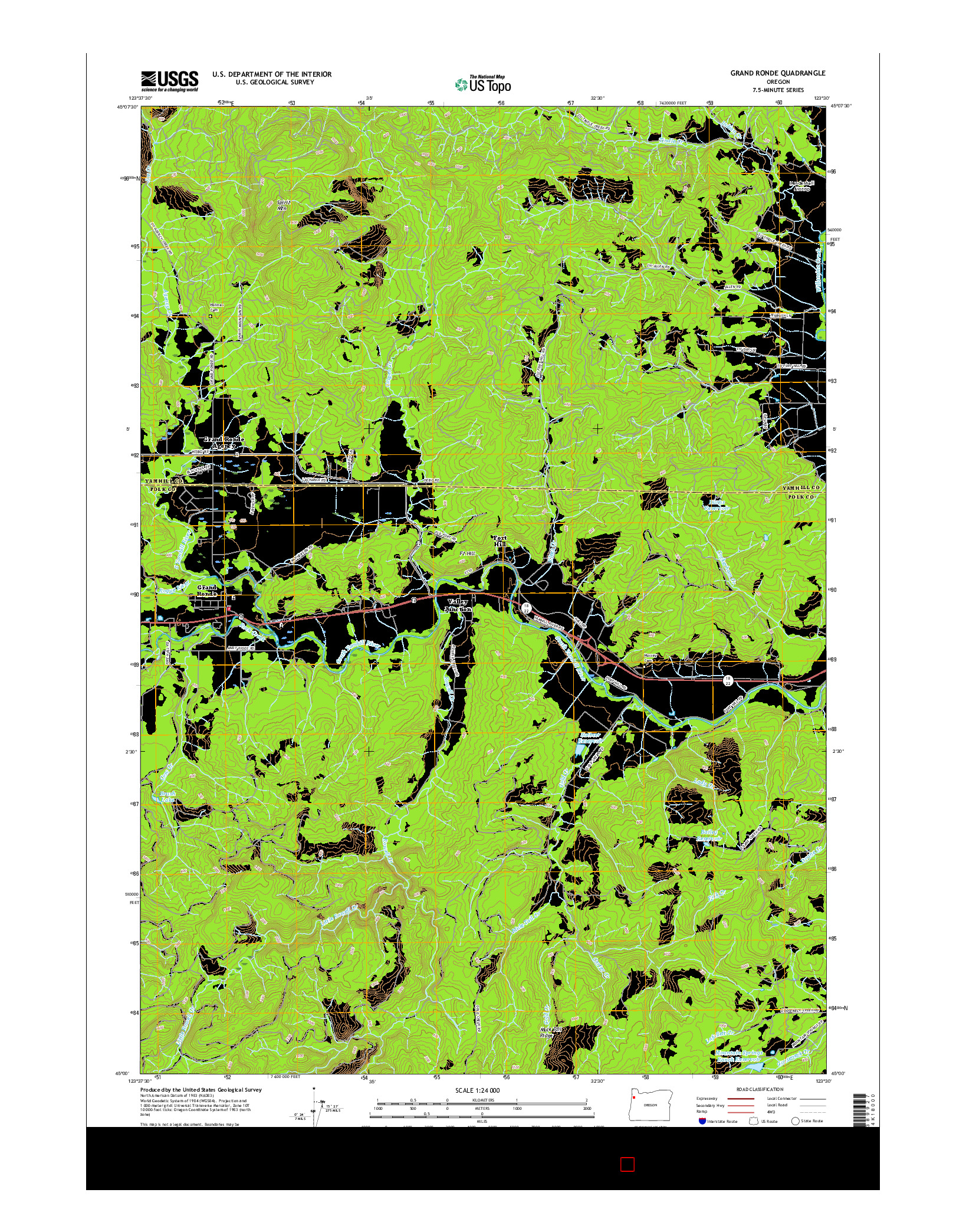USGS US TOPO 7.5-MINUTE MAP FOR GRAND RONDE, OR 2017