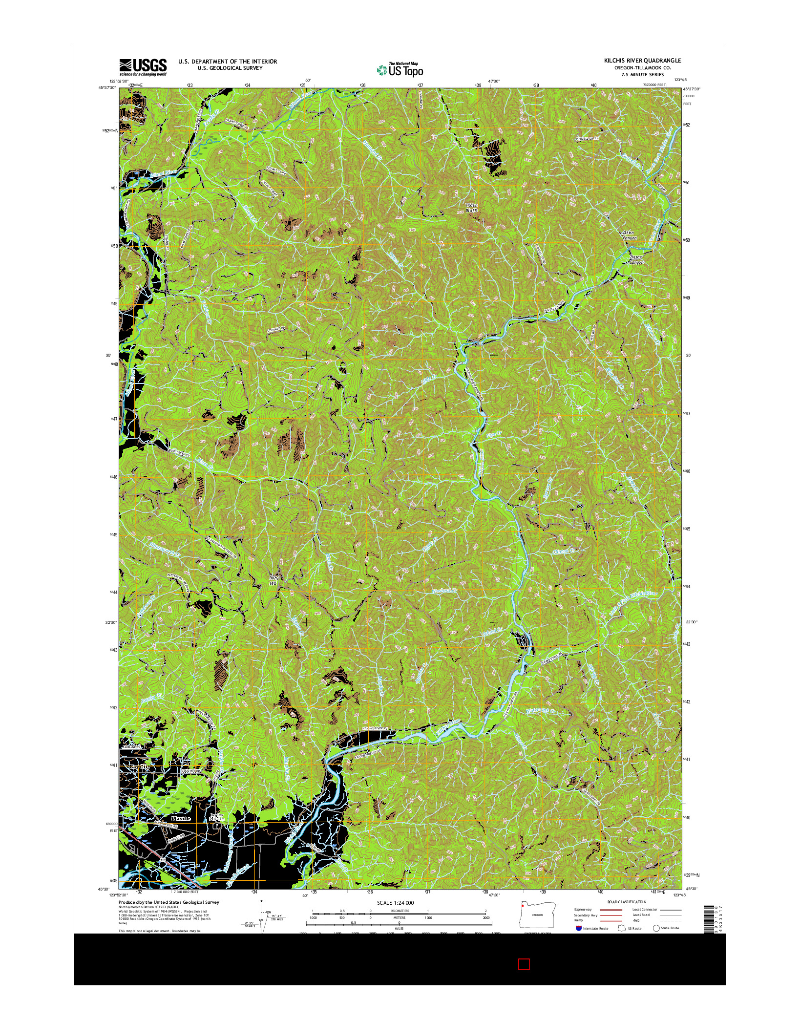 USGS US TOPO 7.5-MINUTE MAP FOR KILCHIS RIVER, OR 2017