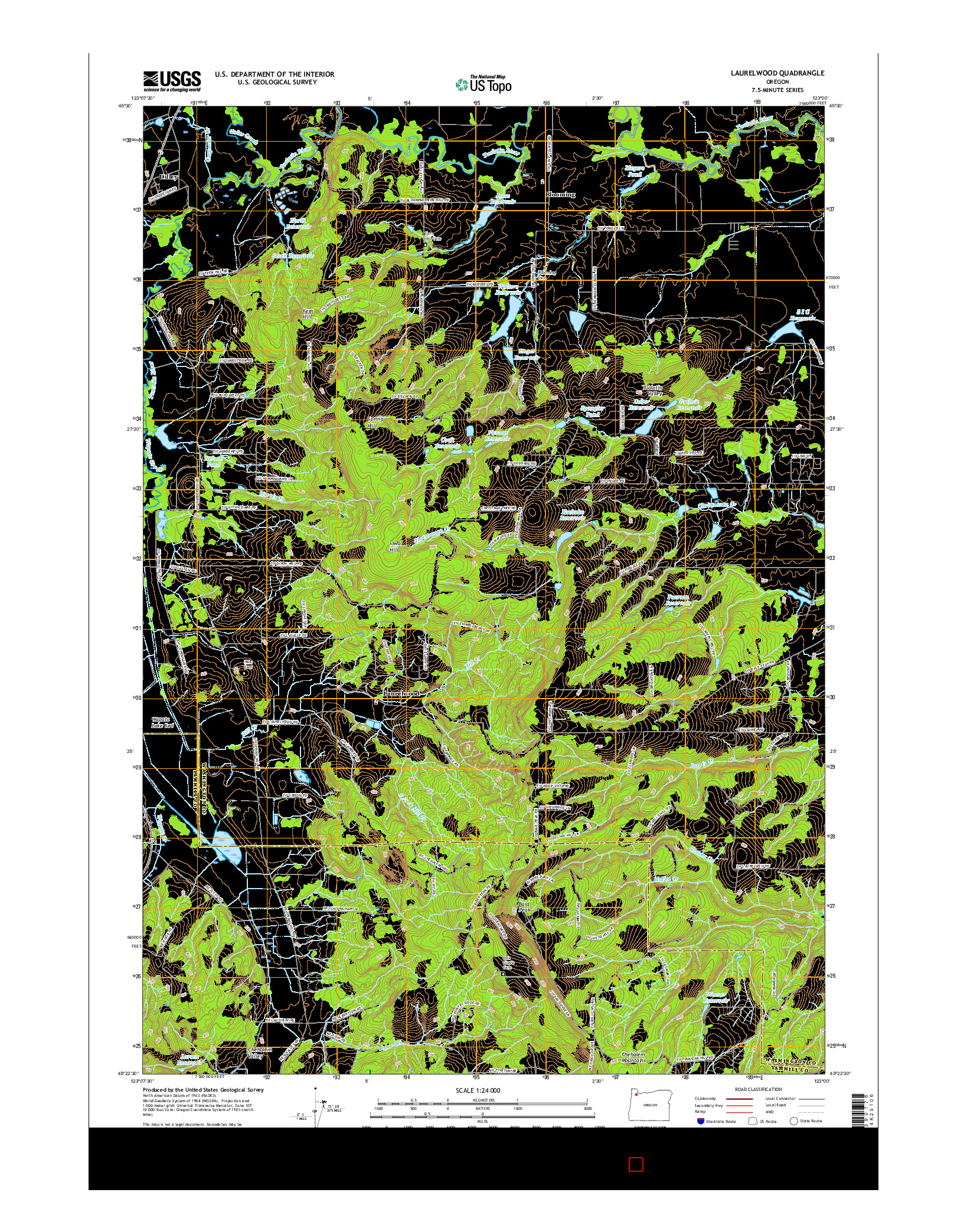 USGS US TOPO 7.5-MINUTE MAP FOR LAURELWOOD, OR 2017