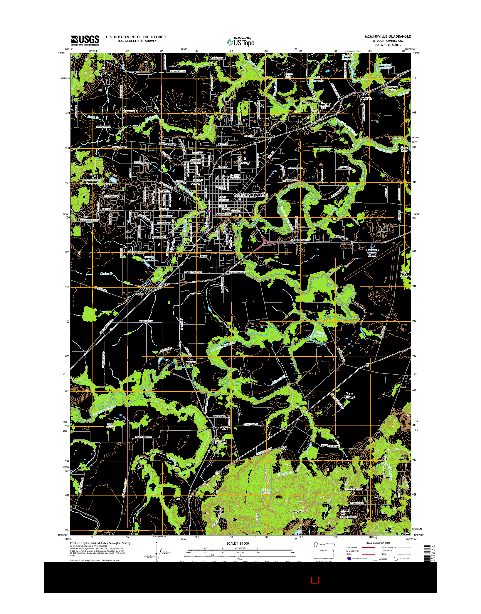 USGS US TOPO 7.5-MINUTE MAP FOR MCMINNVILLE, OR 2017