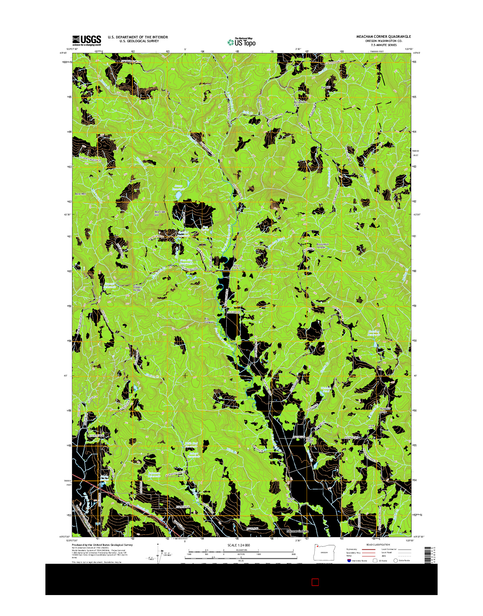 USGS US TOPO 7.5-MINUTE MAP FOR MEACHAM CORNER, OR 2017