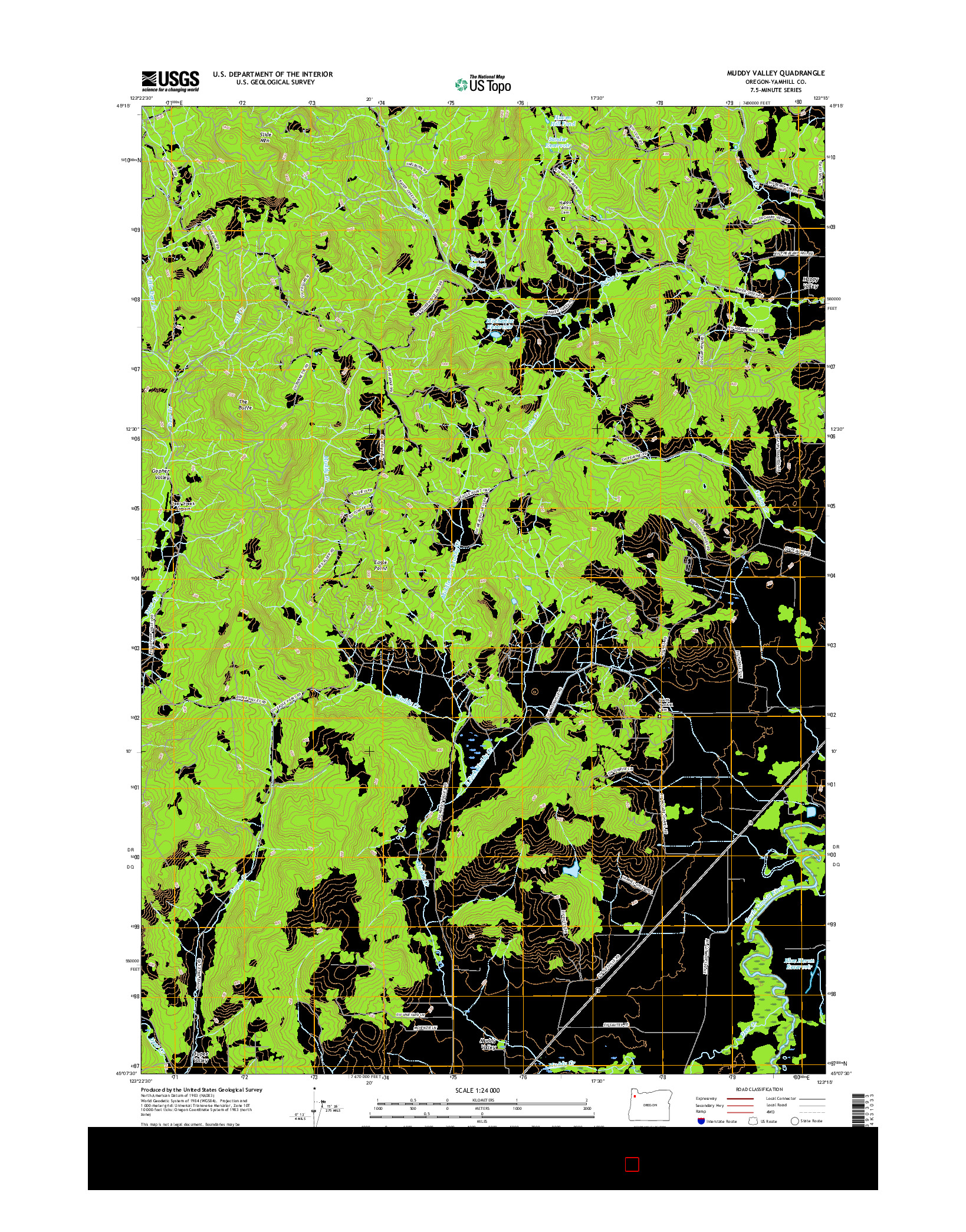 USGS US TOPO 7.5-MINUTE MAP FOR MUDDY VALLEY, OR 2017