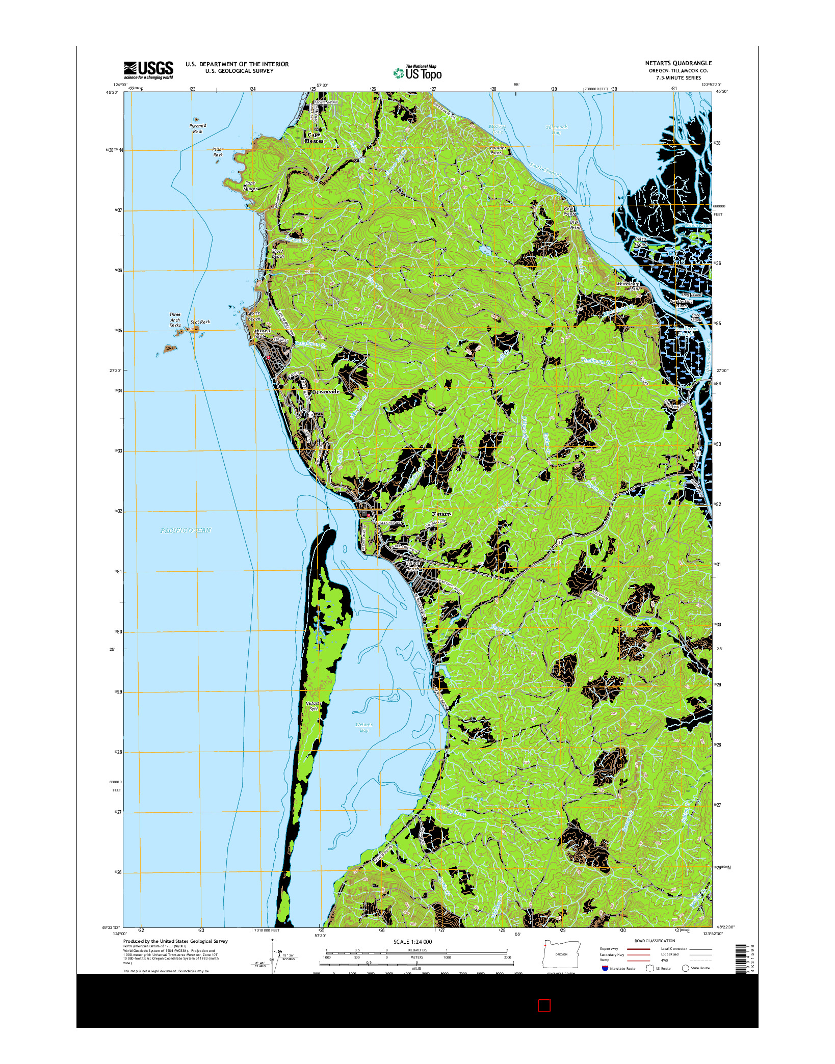 USGS US TOPO 7.5-MINUTE MAP FOR NETARTS, OR 2017