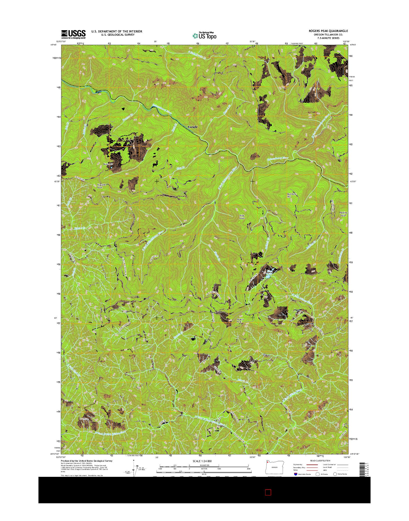 USGS US TOPO 7.5-MINUTE MAP FOR ROGERS PEAK, OR 2017