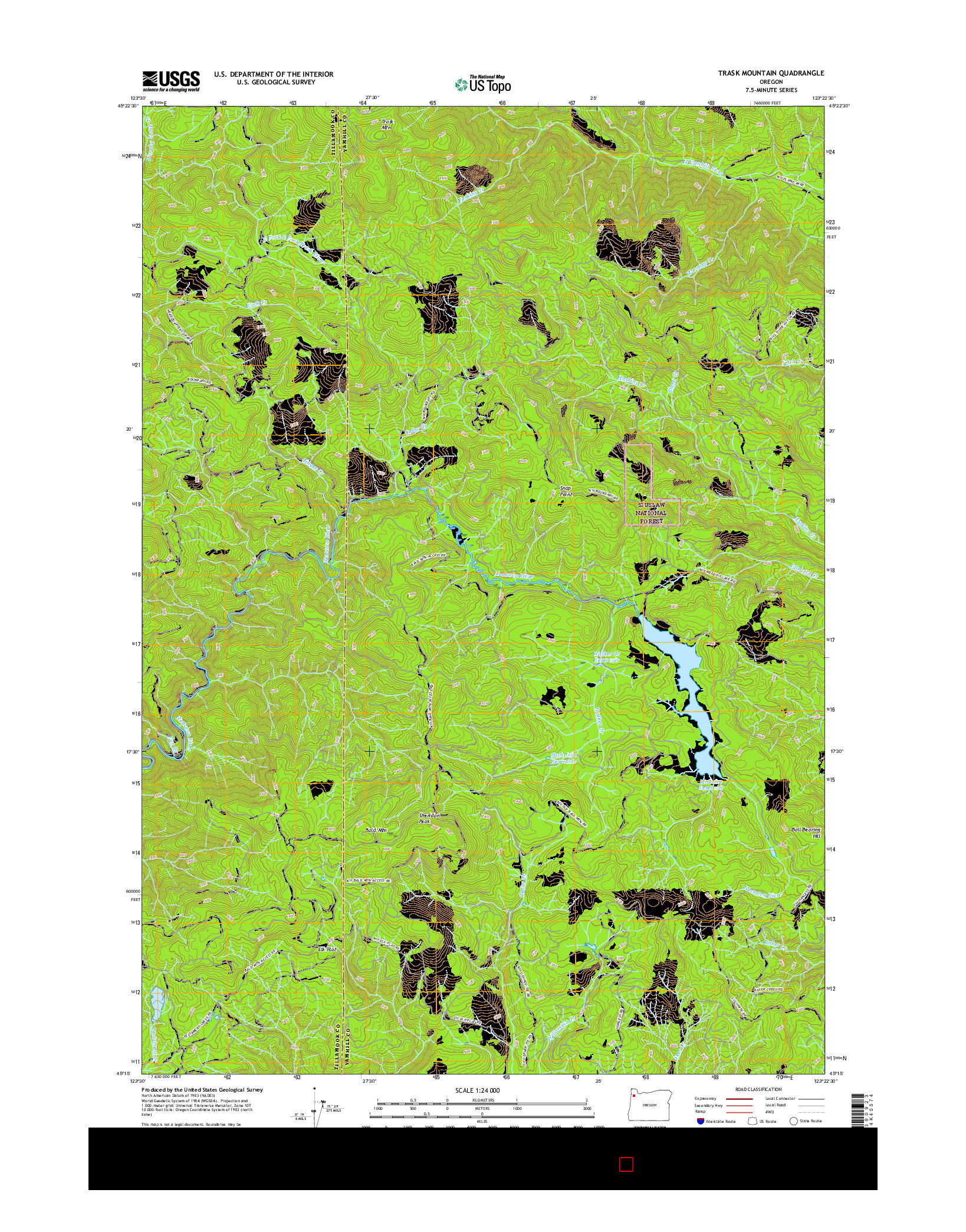 USGS US TOPO 7.5-MINUTE MAP FOR TRASK MOUNTAIN, OR 2017