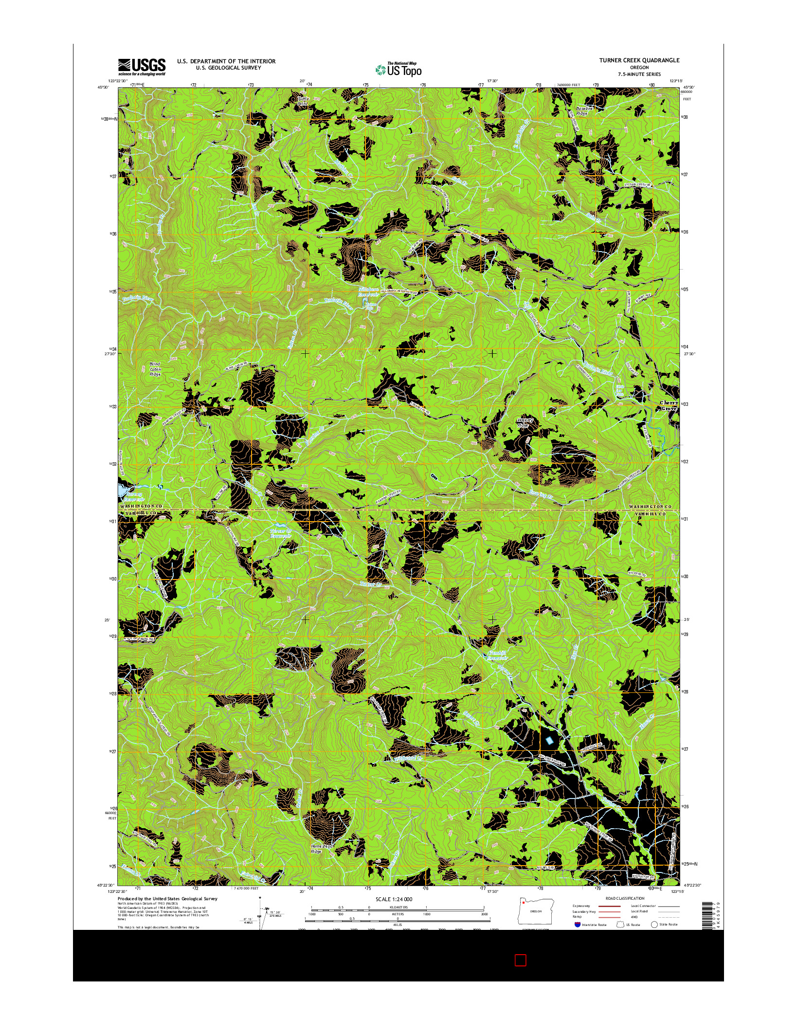 USGS US TOPO 7.5-MINUTE MAP FOR TURNER CREEK, OR 2017