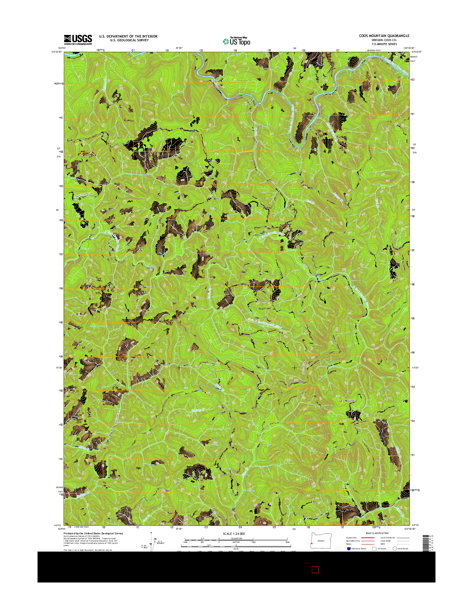 USGS US TOPO 7.5-MINUTE MAP FOR COOS MOUNTAIN, OR 2017