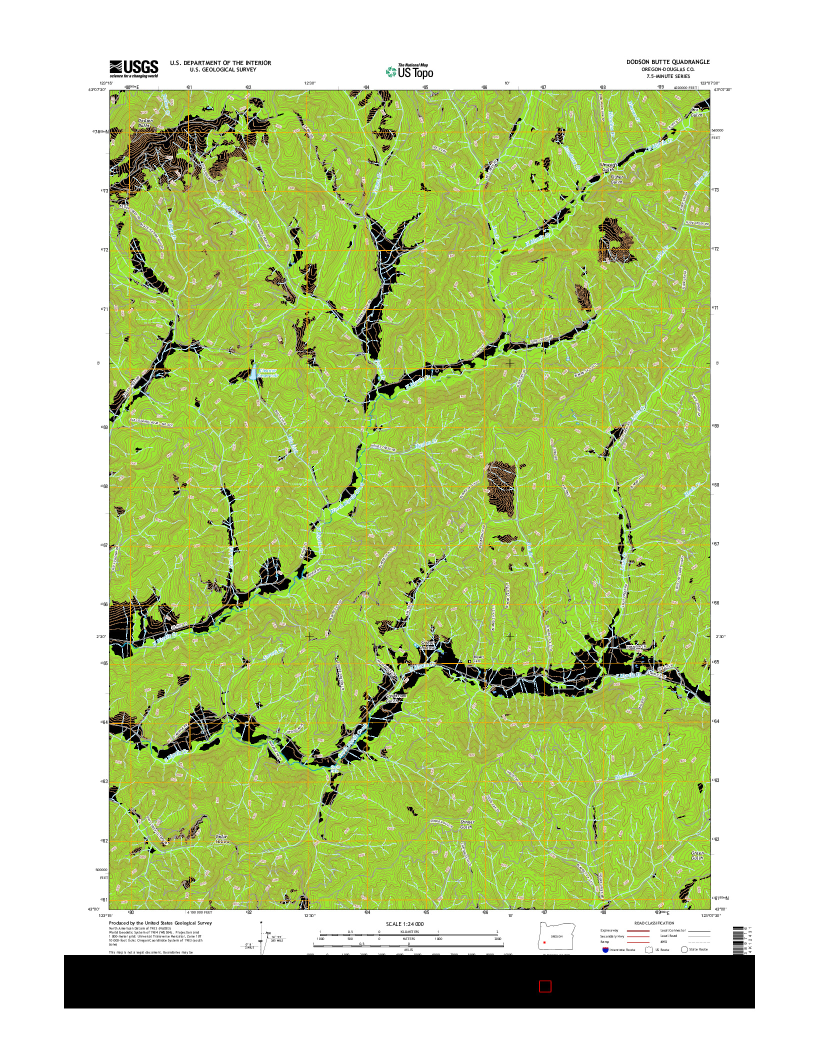 USGS US TOPO 7.5-MINUTE MAP FOR DODSON BUTTE, OR 2017