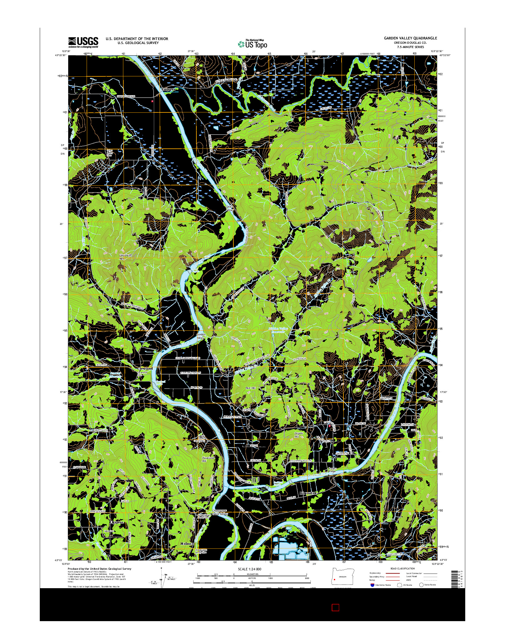 USGS US TOPO 7.5-MINUTE MAP FOR GARDEN VALLEY, OR 2017