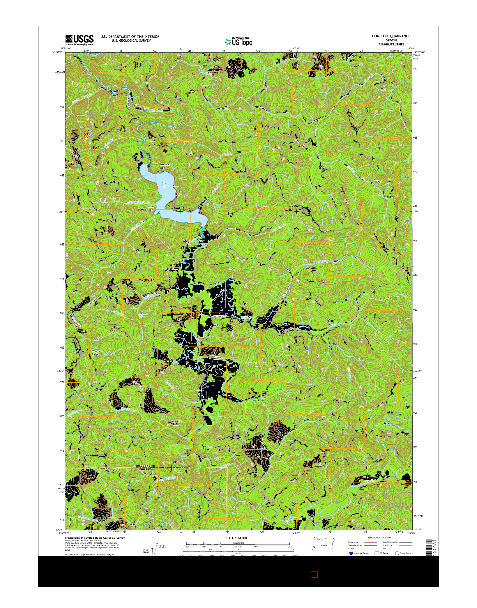USGS US TOPO 7.5-MINUTE MAP FOR LOON LAKE, OR 2017