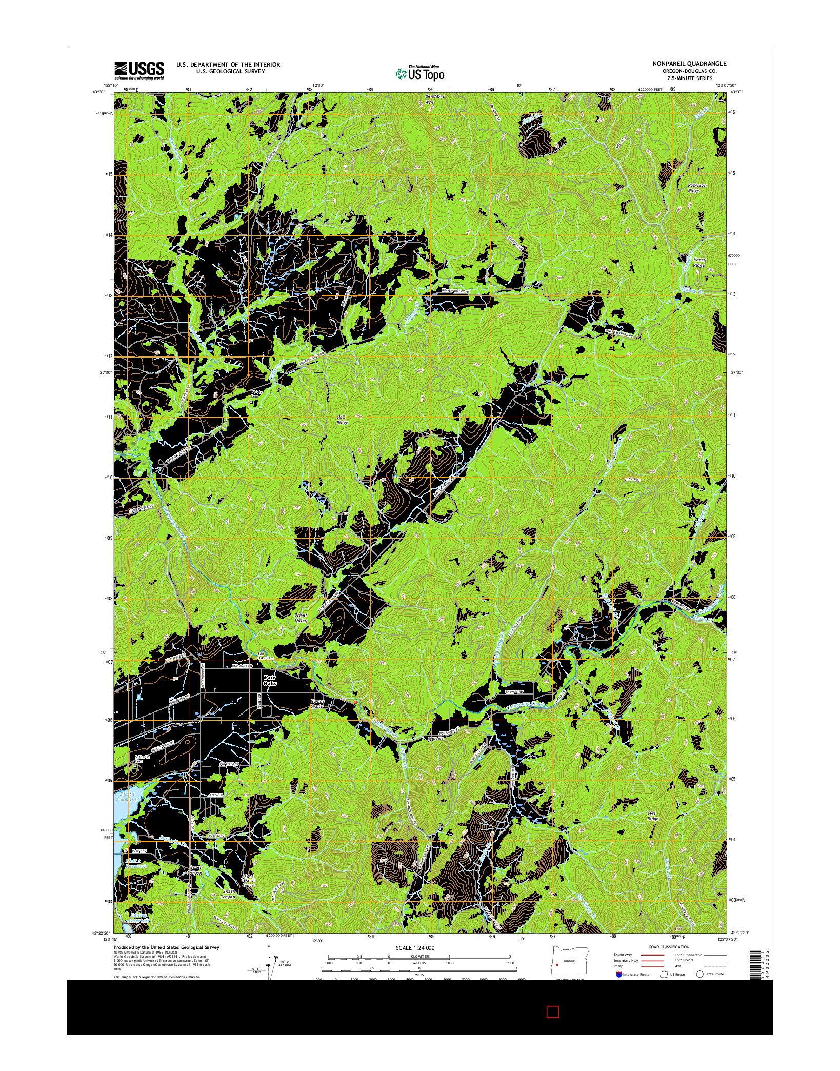 USGS US TOPO 7.5-MINUTE MAP FOR NONPAREIL, OR 2017