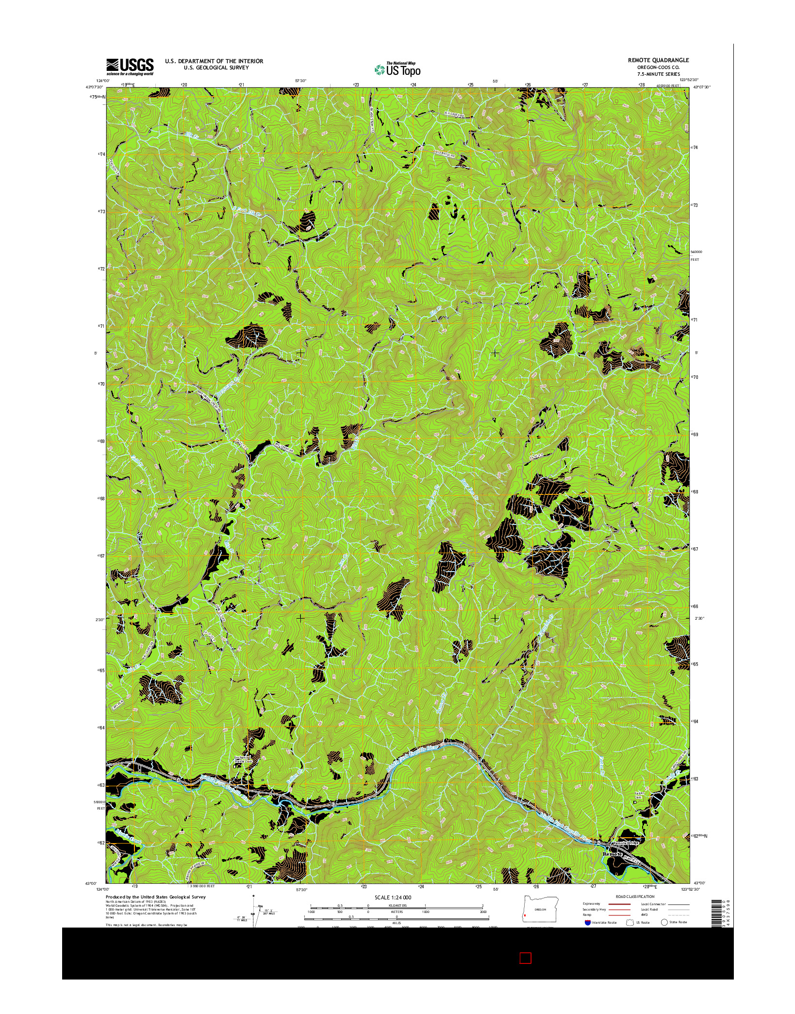 USGS US TOPO 7.5-MINUTE MAP FOR REMOTE, OR 2017