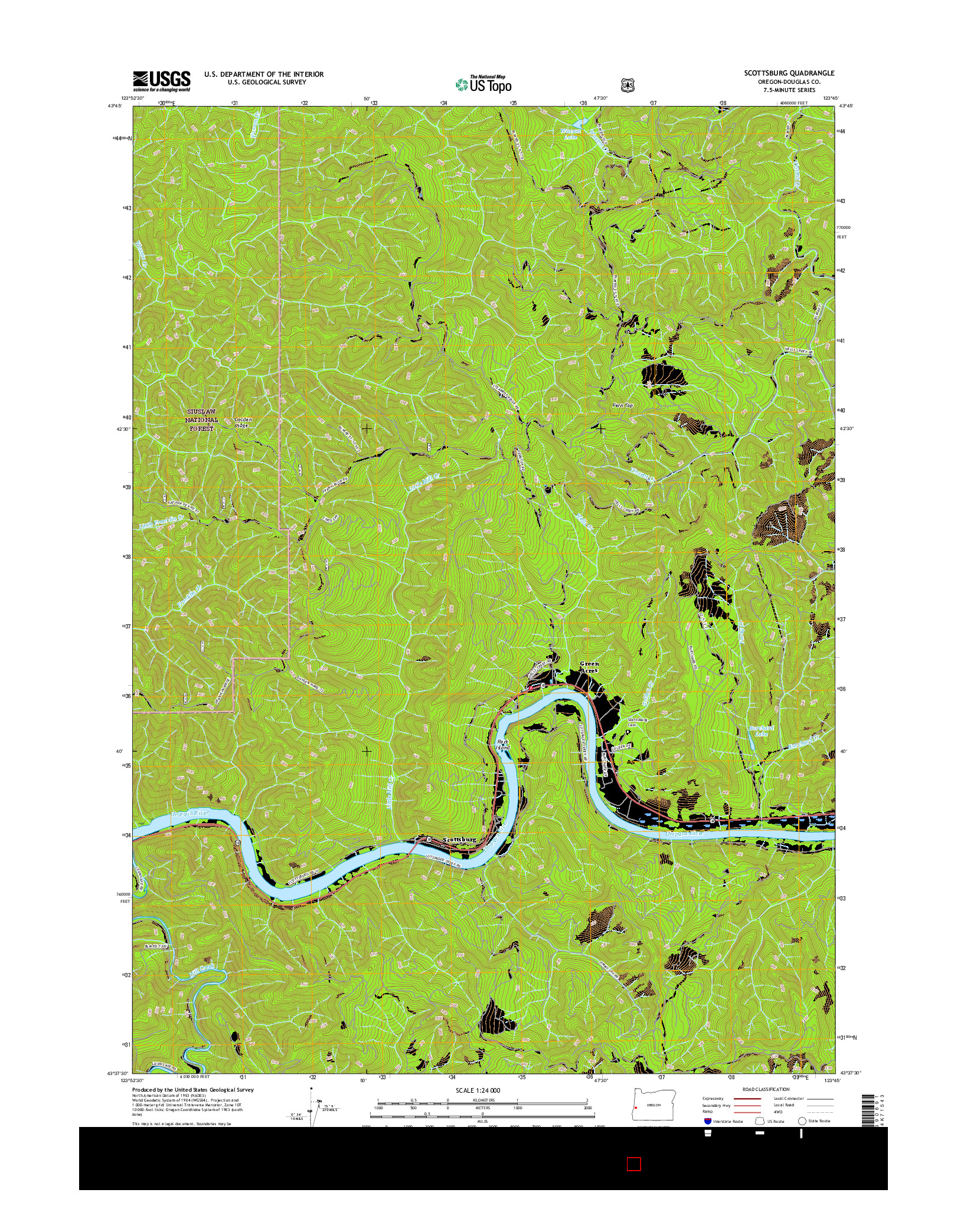 USGS US TOPO 7.5-MINUTE MAP FOR SCOTTSBURG, OR 2017