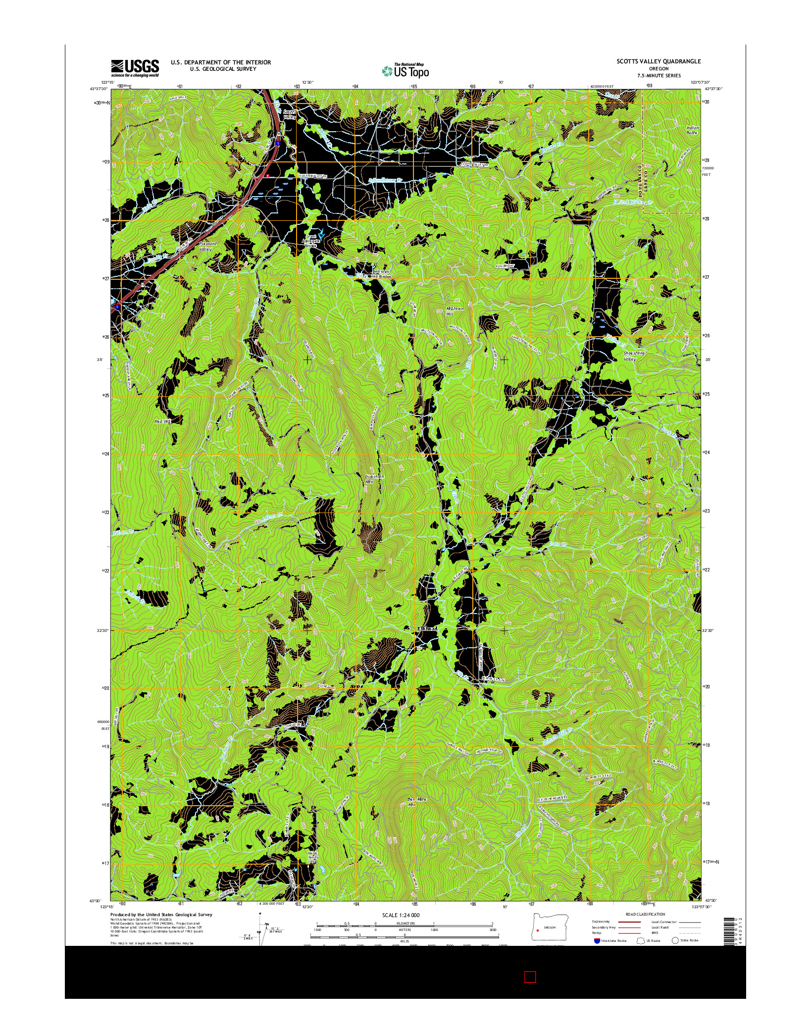 USGS US TOPO 7.5-MINUTE MAP FOR SCOTTS VALLEY, OR 2017