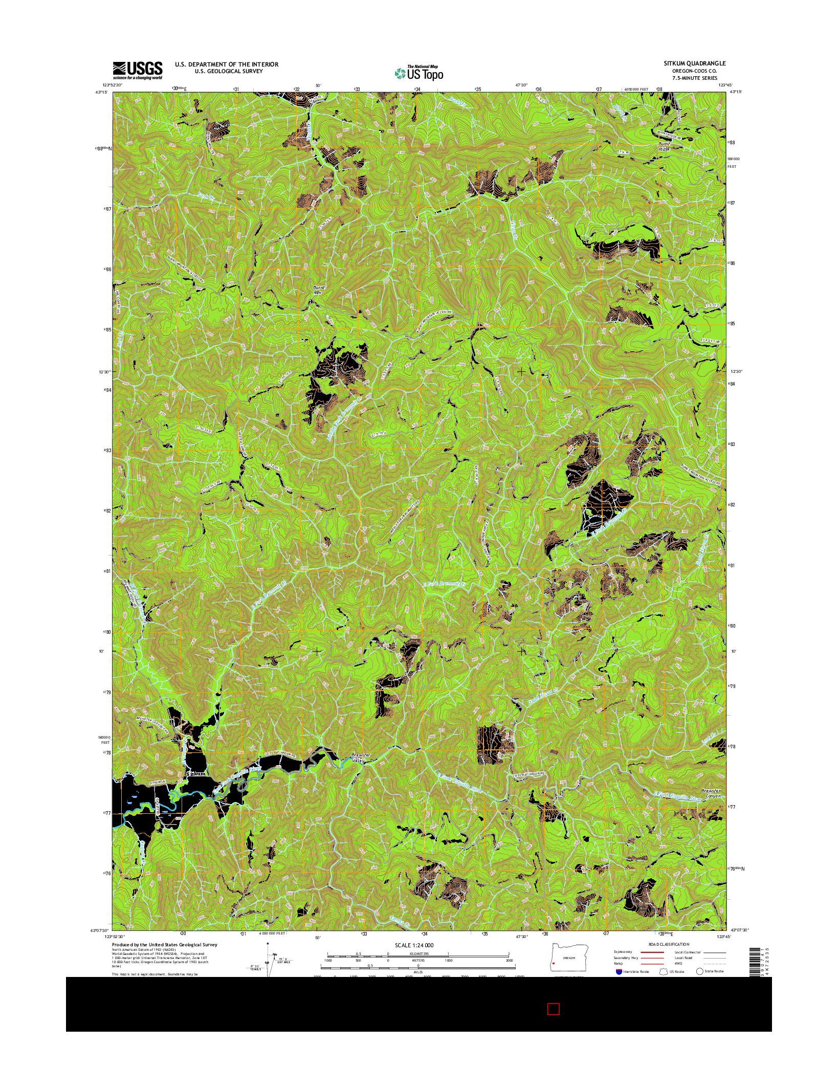 USGS US TOPO 7.5-MINUTE MAP FOR SITKUM, OR 2017