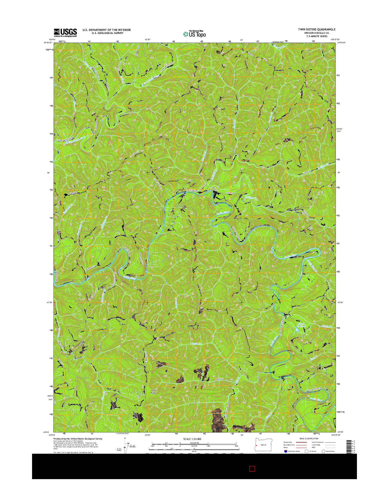 USGS US TOPO 7.5-MINUTE MAP FOR TWIN SISTERS, OR 2017