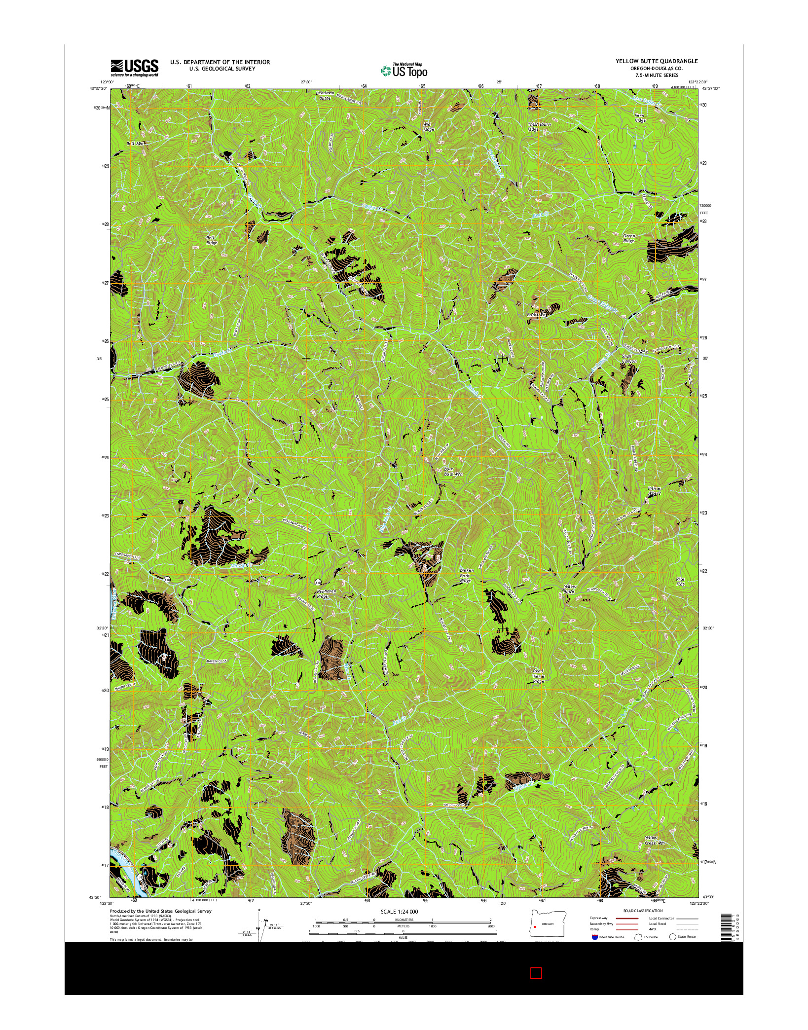 USGS US TOPO 7.5-MINUTE MAP FOR YELLOW BUTTE, OR 2017