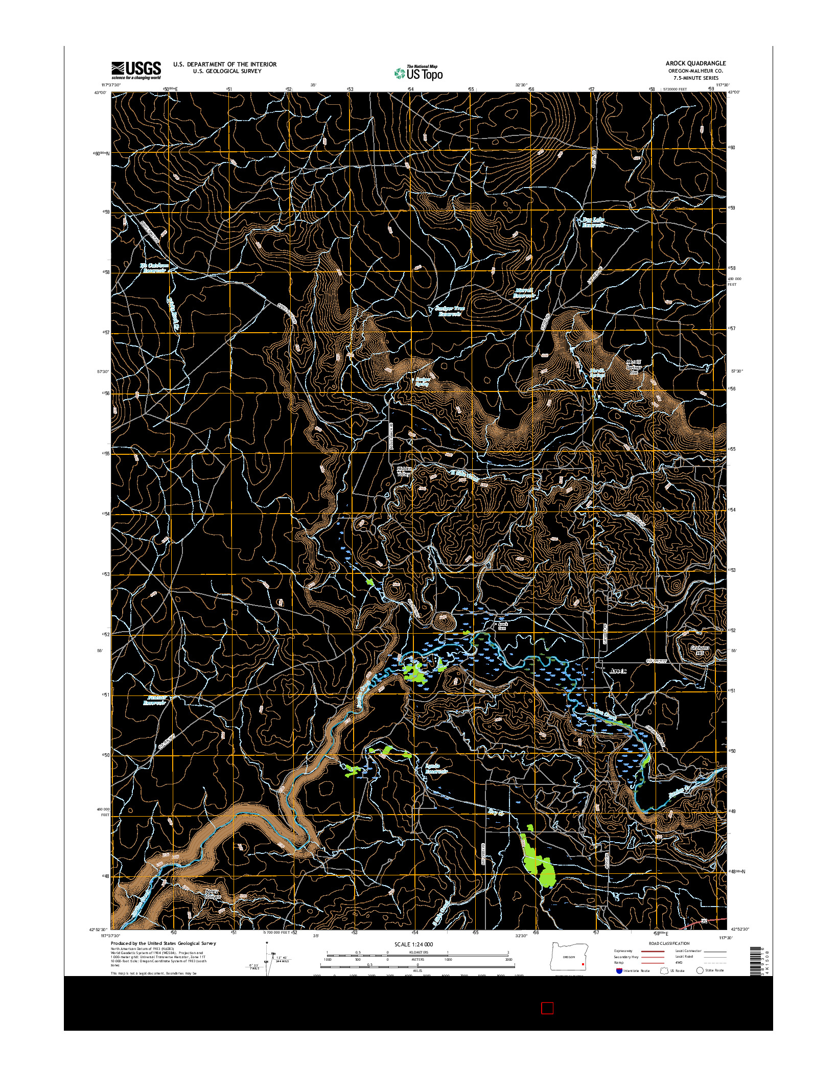 USGS US TOPO 7.5-MINUTE MAP FOR AROCK, OR 2017