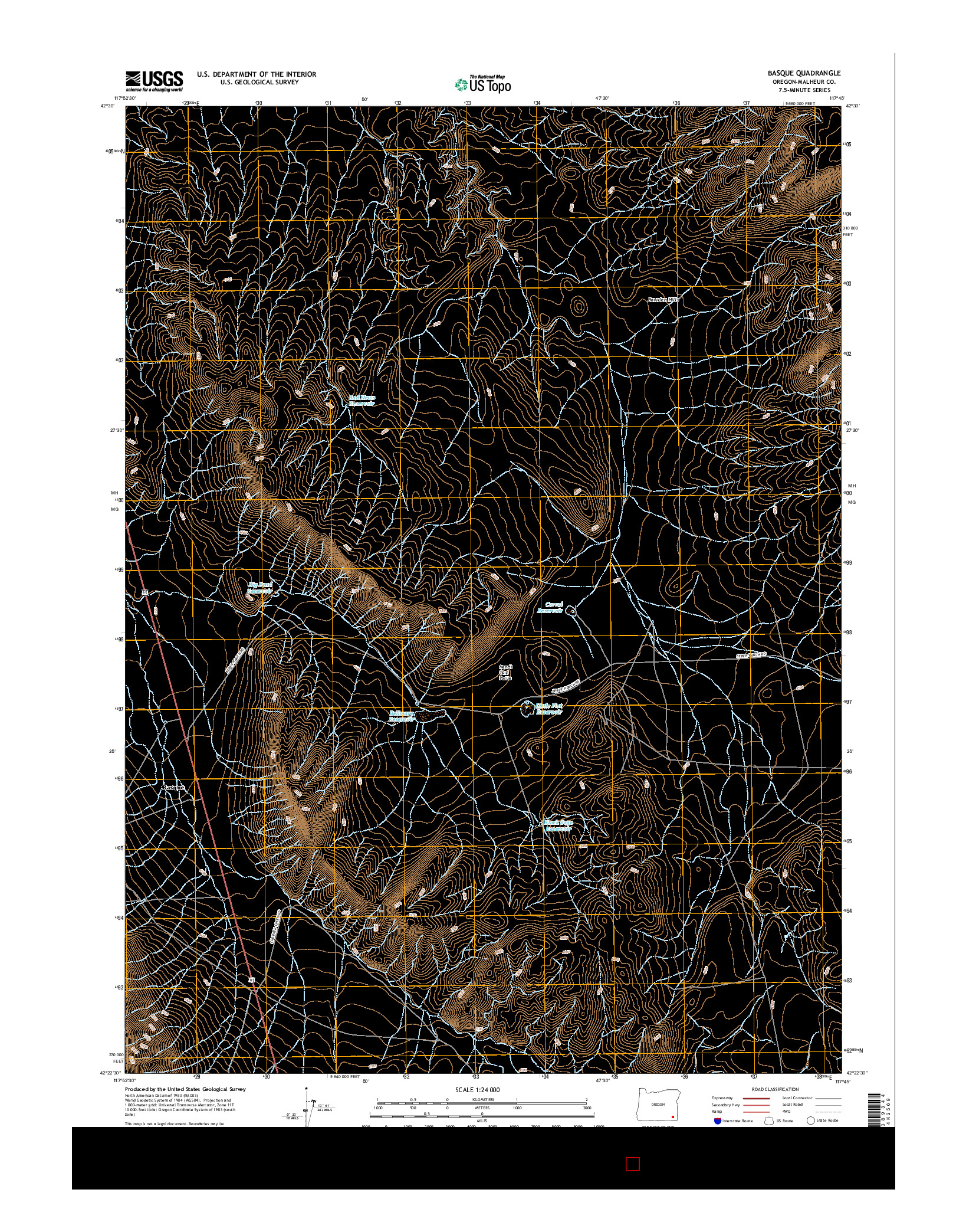 USGS US TOPO 7.5-MINUTE MAP FOR BASQUE, OR 2017