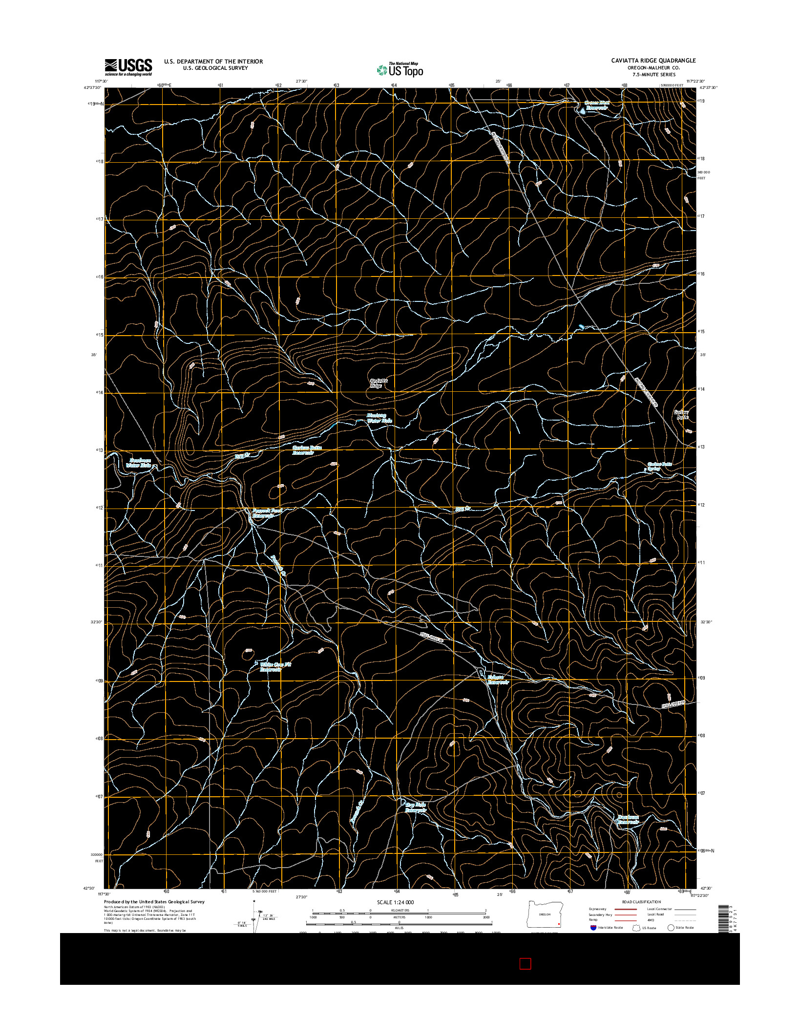 USGS US TOPO 7.5-MINUTE MAP FOR CAVIATTA RIDGE, OR 2017