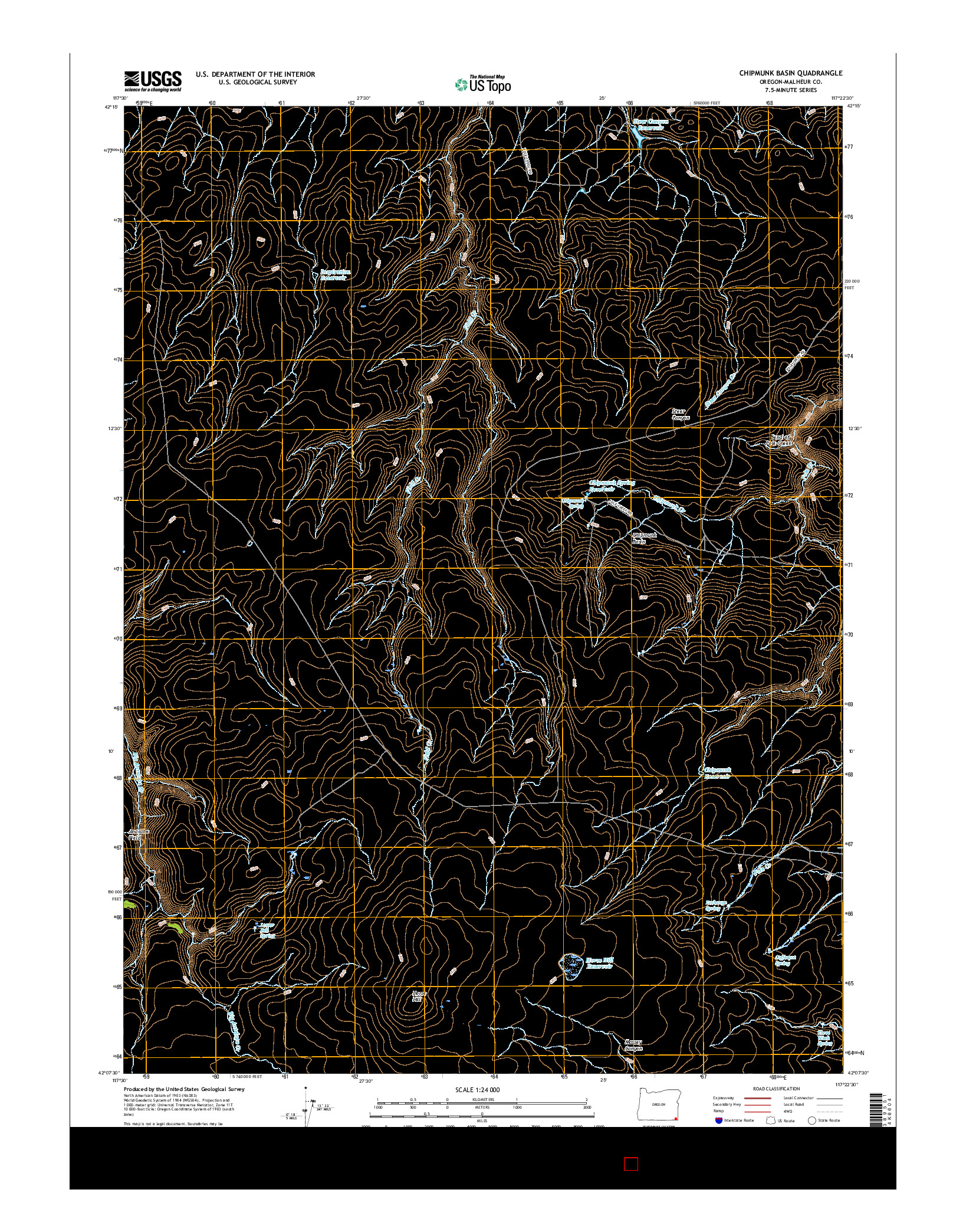 USGS US TOPO 7.5-MINUTE MAP FOR CHIPMUNK BASIN, OR 2017