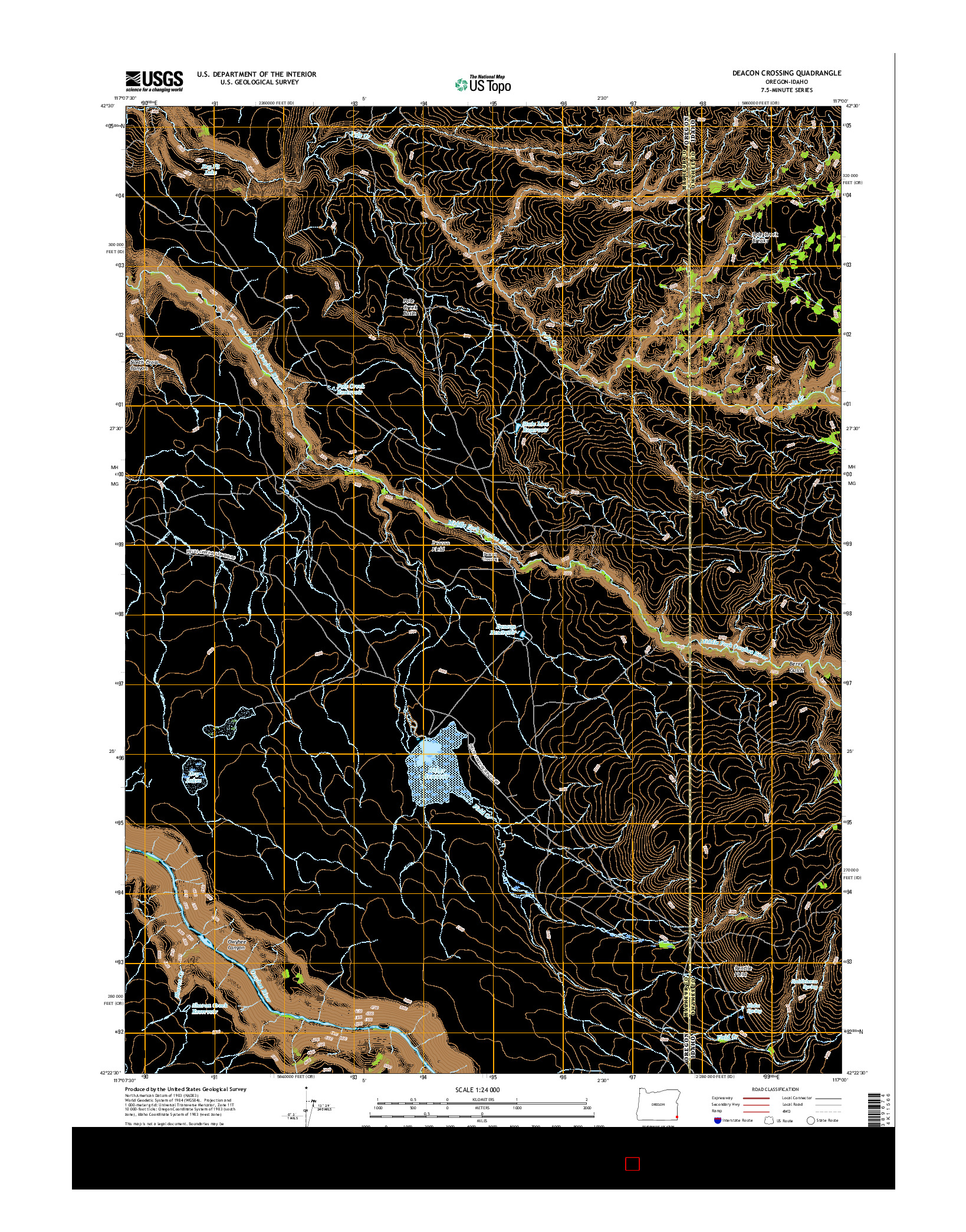 USGS US TOPO 7.5-MINUTE MAP FOR DEACON CROSSING, OR-ID 2017