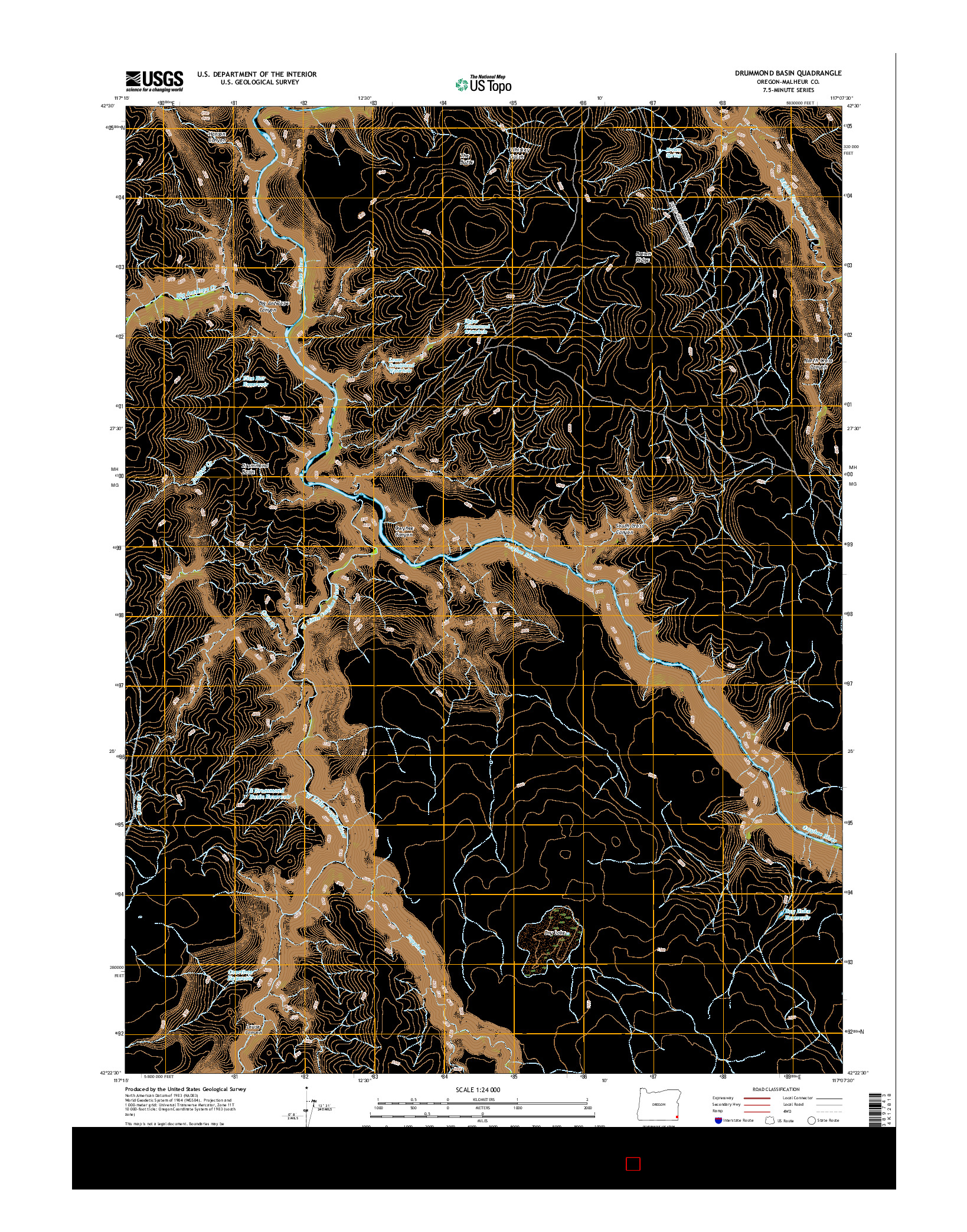 USGS US TOPO 7.5-MINUTE MAP FOR DRUMMOND BASIN, OR 2017