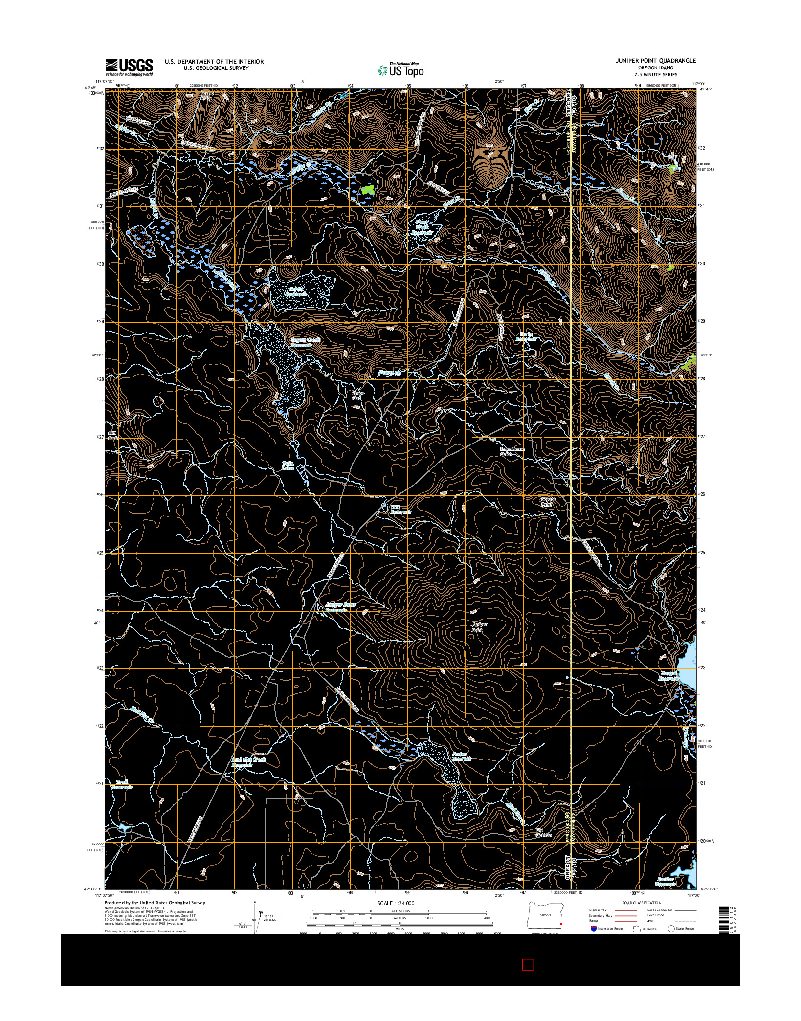 USGS US TOPO 7.5-MINUTE MAP FOR JUNIPER POINT, OR-ID 2017