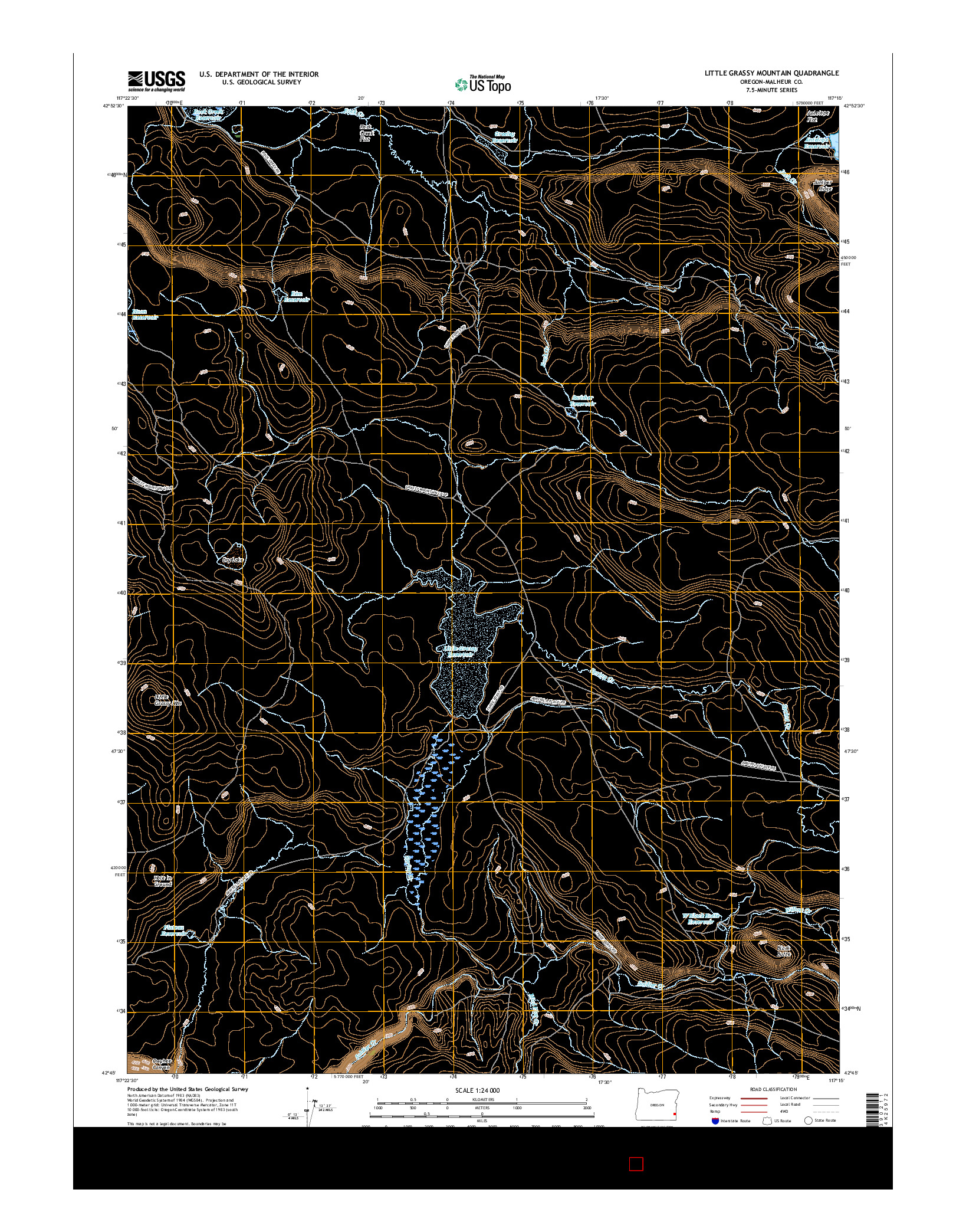 USGS US TOPO 7.5-MINUTE MAP FOR LITTLE GRASSY MOUNTAIN, OR 2017