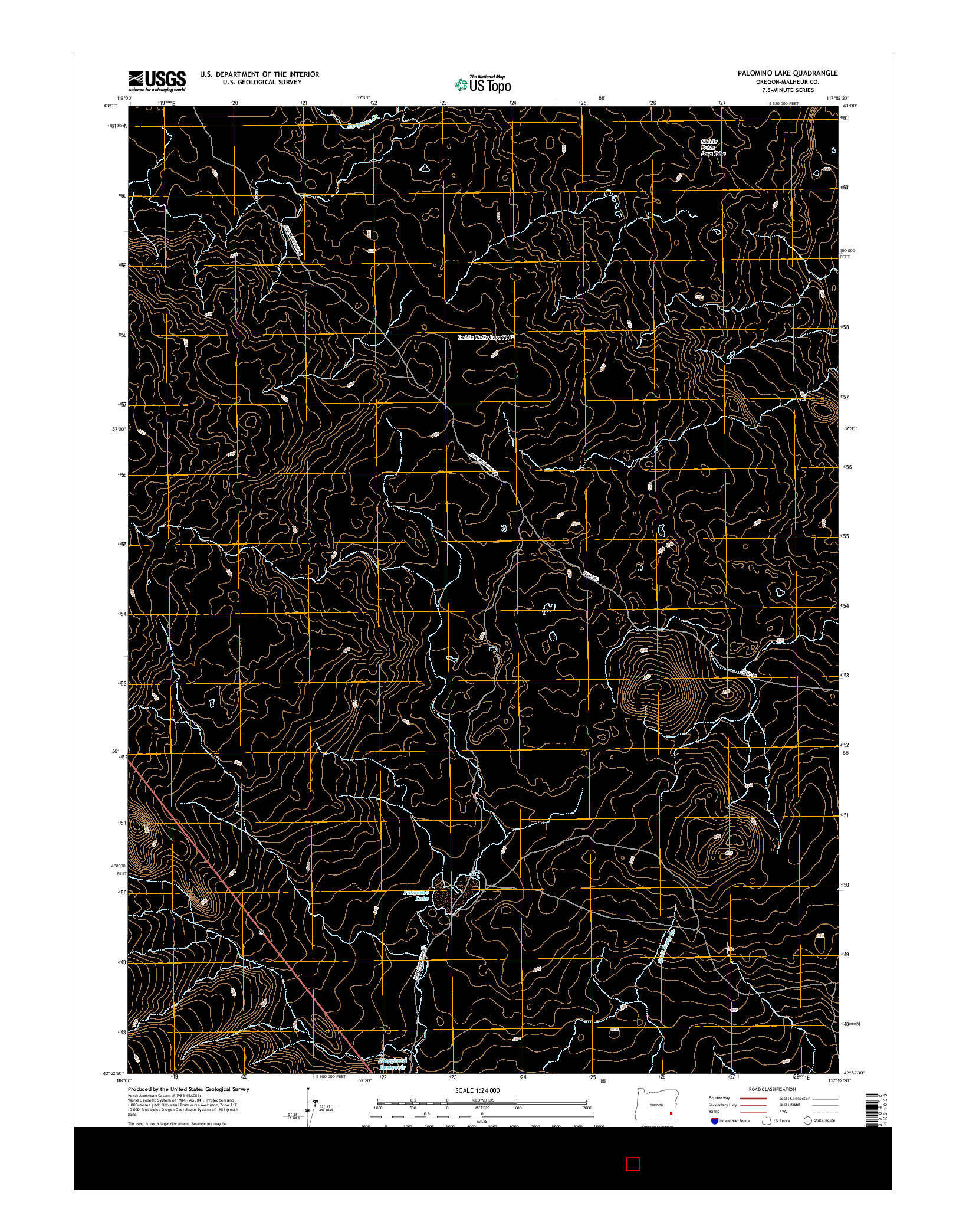 USGS US TOPO 7.5-MINUTE MAP FOR PALOMINO LAKE, OR 2017