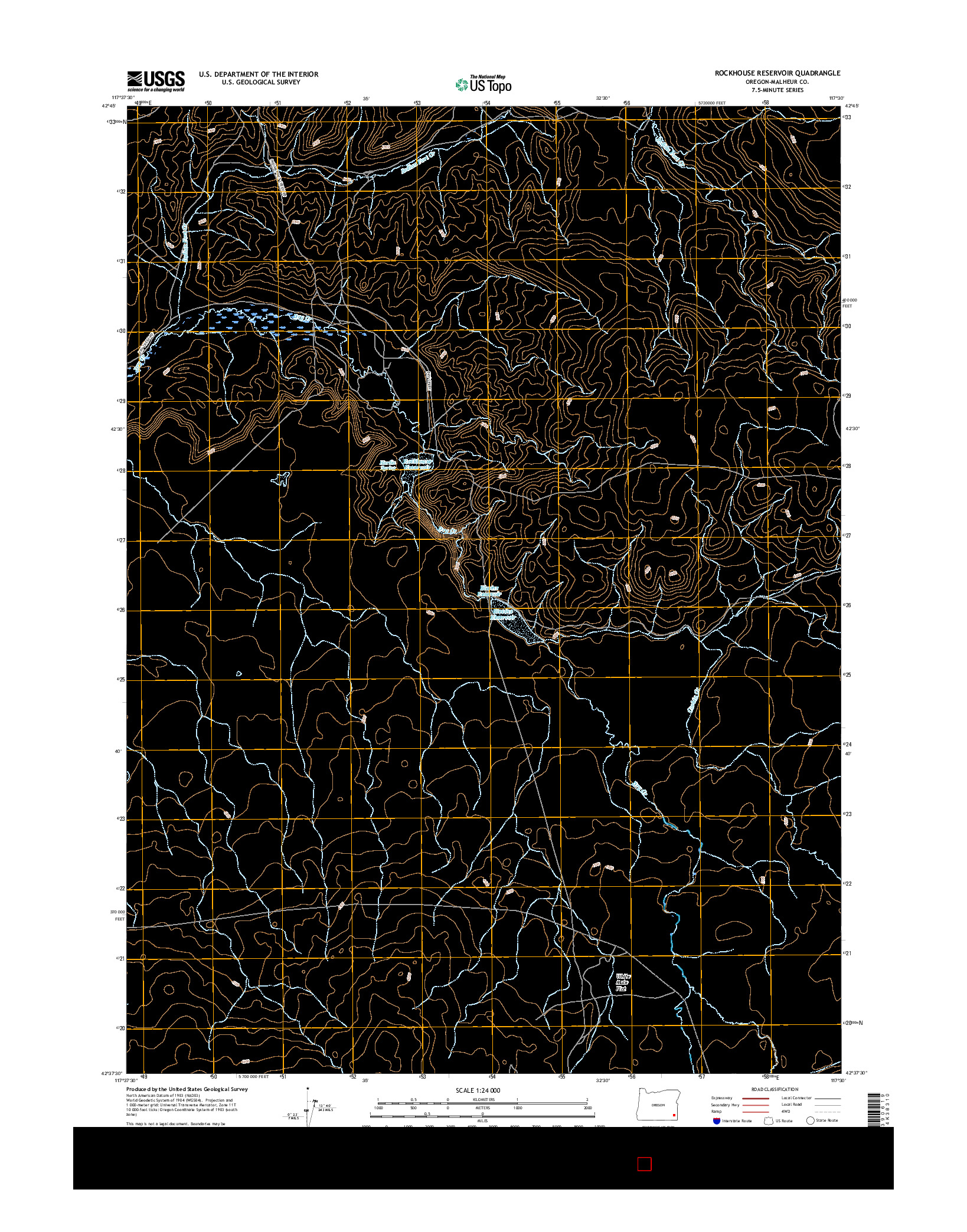USGS US TOPO 7.5-MINUTE MAP FOR ROCKHOUSE RESERVOIR, OR 2017